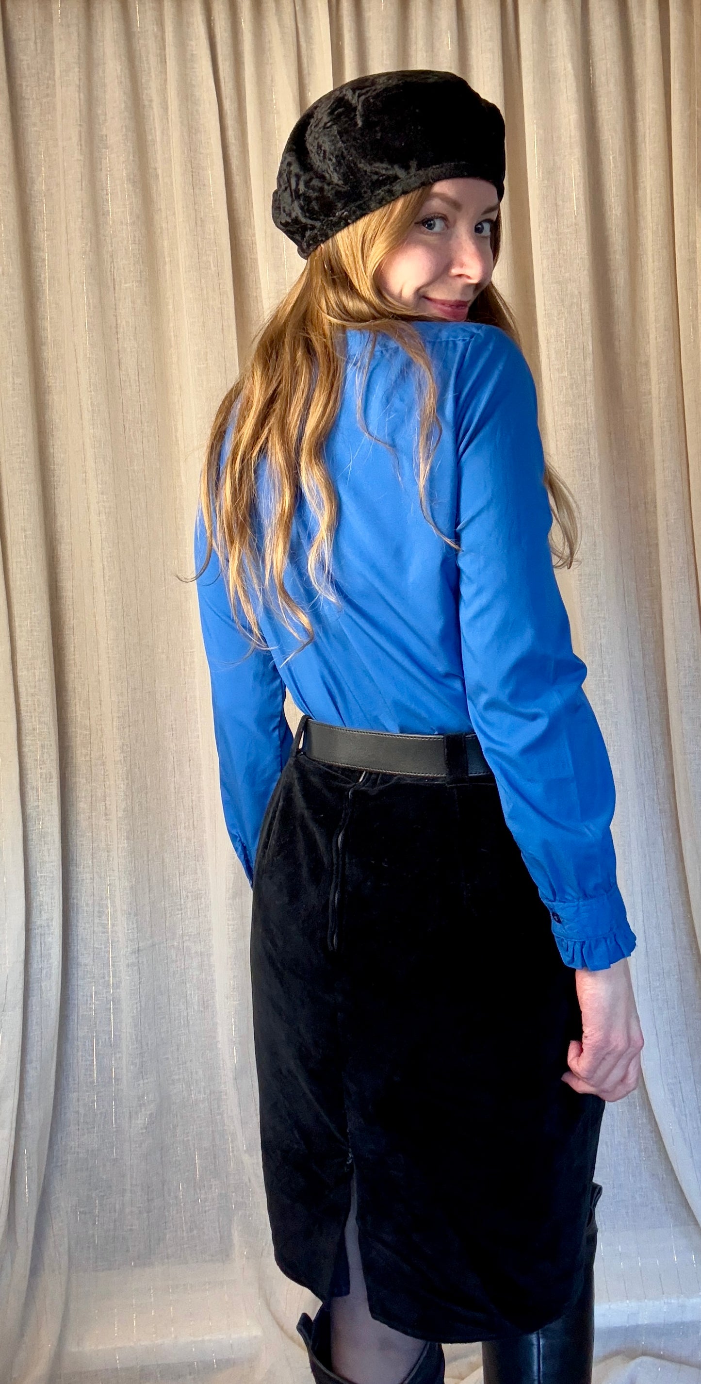 BLUE MARY JANE BLOUSE - UK 10