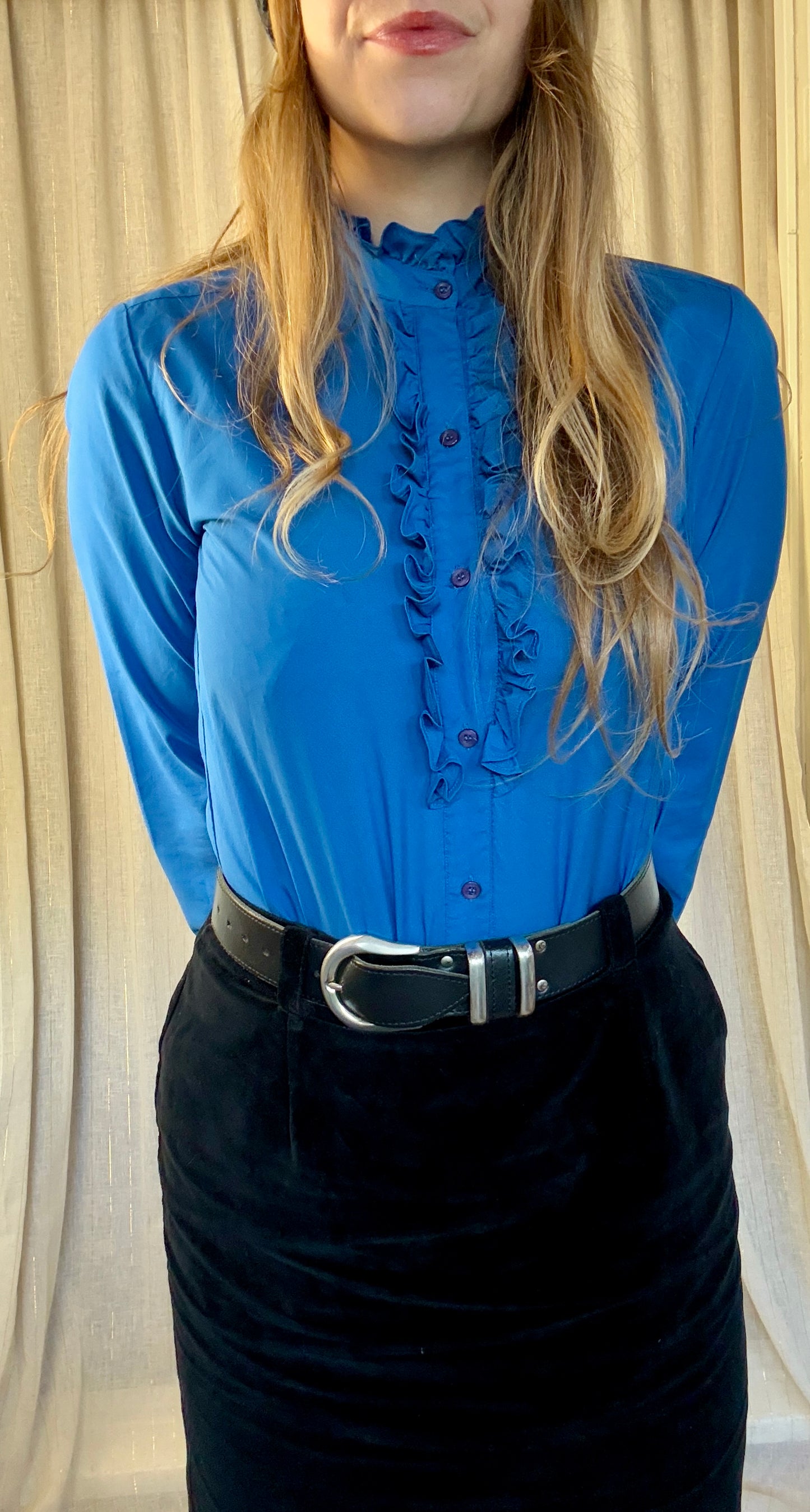 BLUE MARY JANE BLOUSE - UK 10