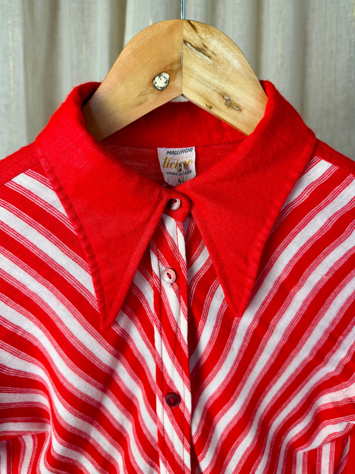 70S STRIPE SIENNA SHIRT - UK 8