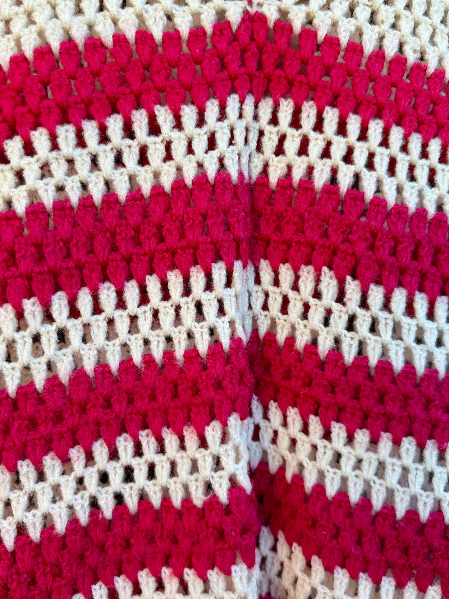 STRIPE CANDY 70'S CROCHET VEST - UK 8-10