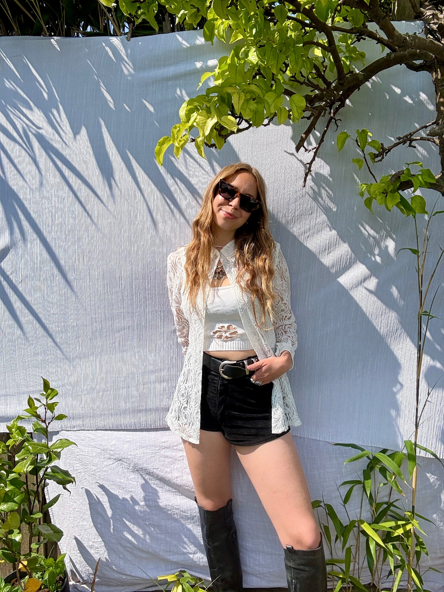 90s LACE BELLA BLOUSE - UK 8-12