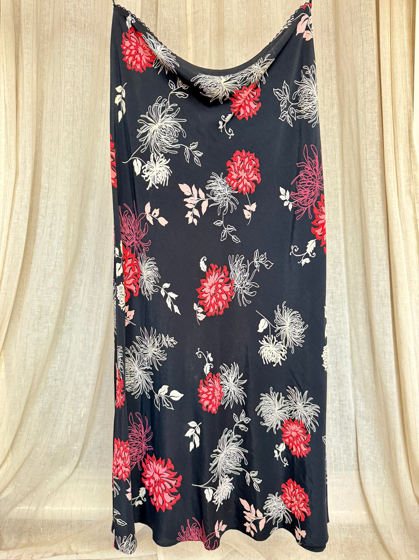 Y2K FLORAL PRINT MAXI SKIRT - UK - 12/14