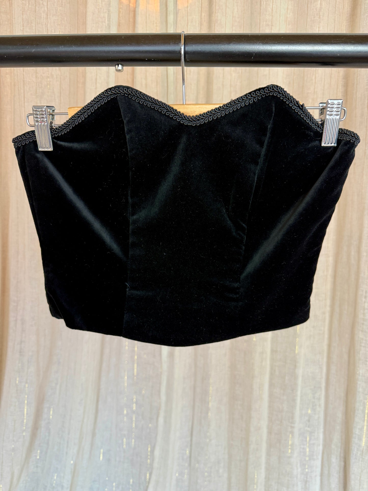 BLACK MADONNA CORSET BOOB TUBE - UK 8/10