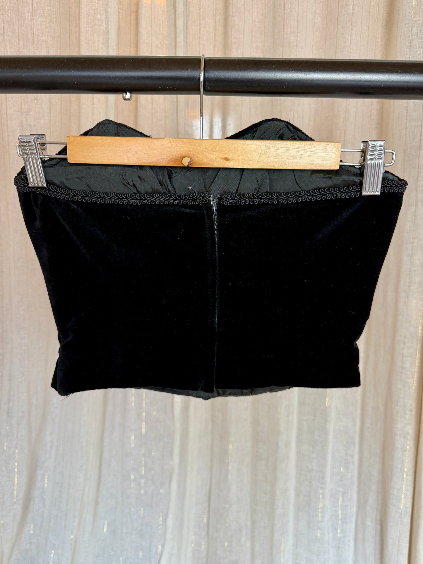 BLACK MADONNA CORSET BOOB TUBE - UK 8/10