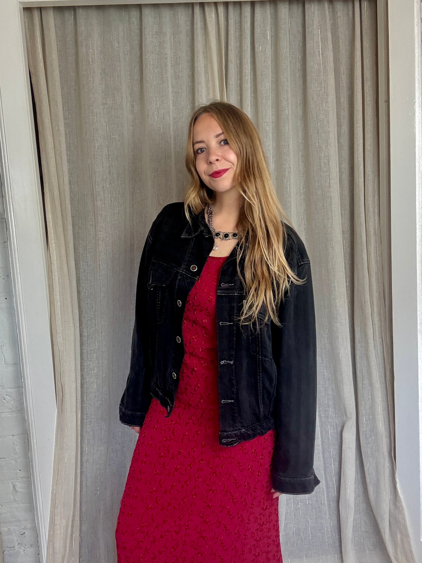 VINTAGE LEVIS BLACK DENIM JACKET - UK 8-14