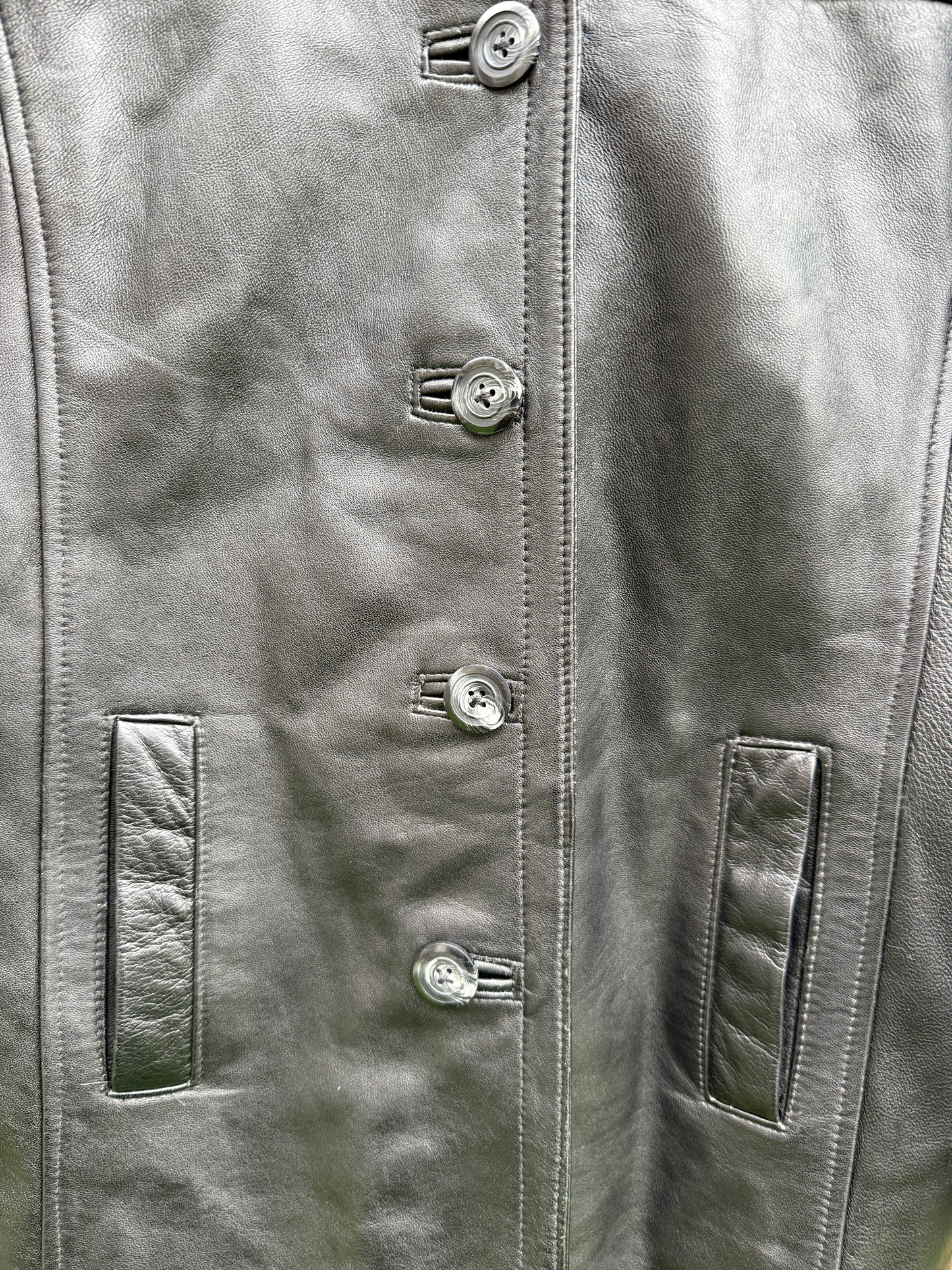 100% VINTAGE REAL LEATHER FITTED JACKET - UK 8/10