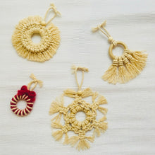 Load image into Gallery viewer, Macrame Christmas Tree Decoration Workshop (set of 4)