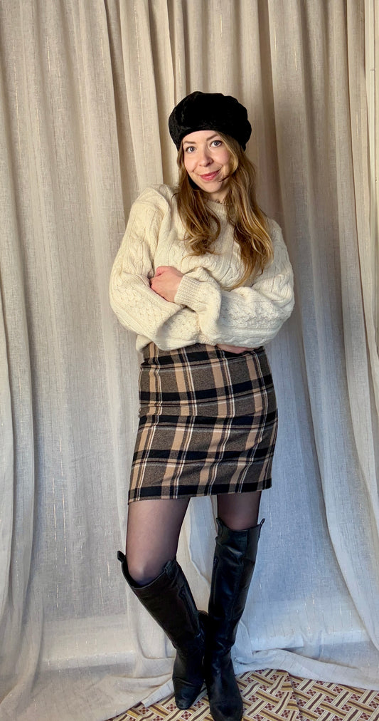 TARTAN ANN TAYLOR MINI SKIRT - UK 10/12