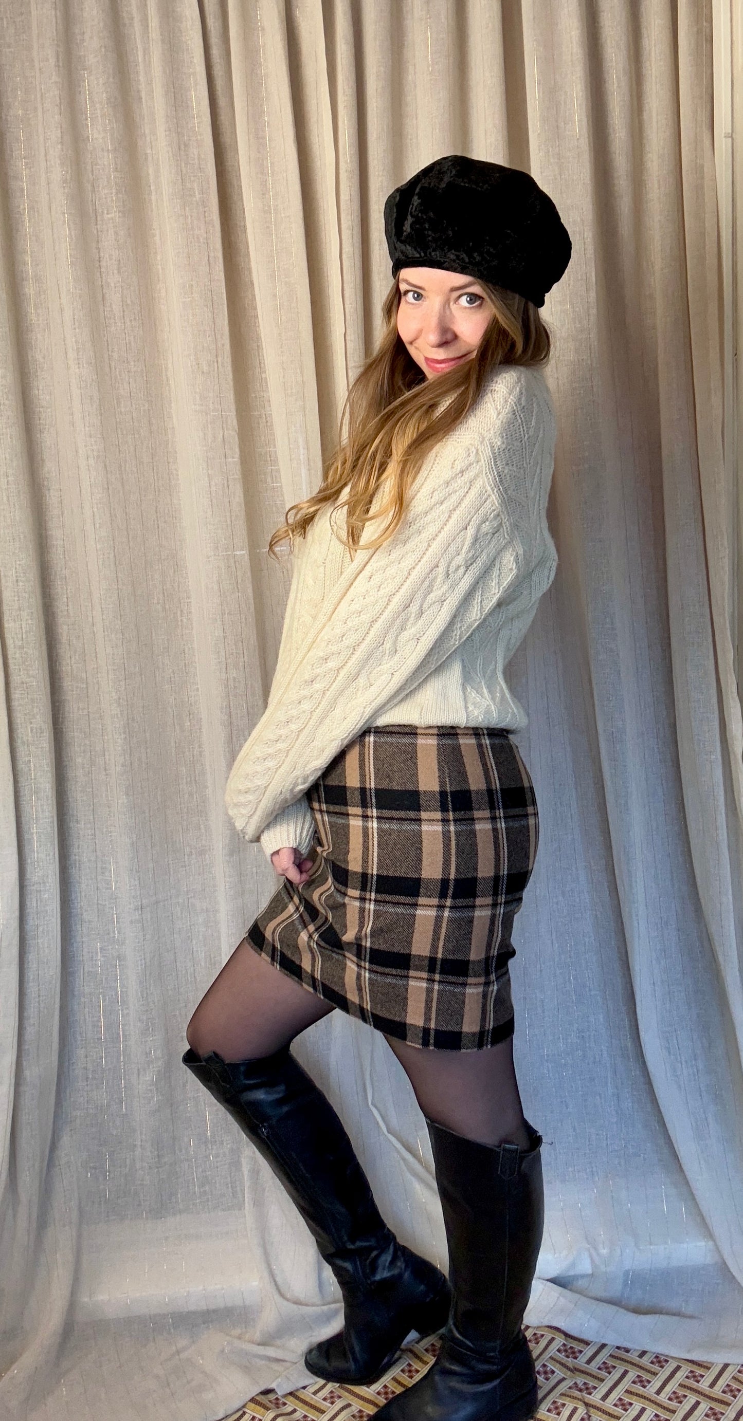 TARTAN ANN TAYLOR MINI SKIRT - UK 10/12