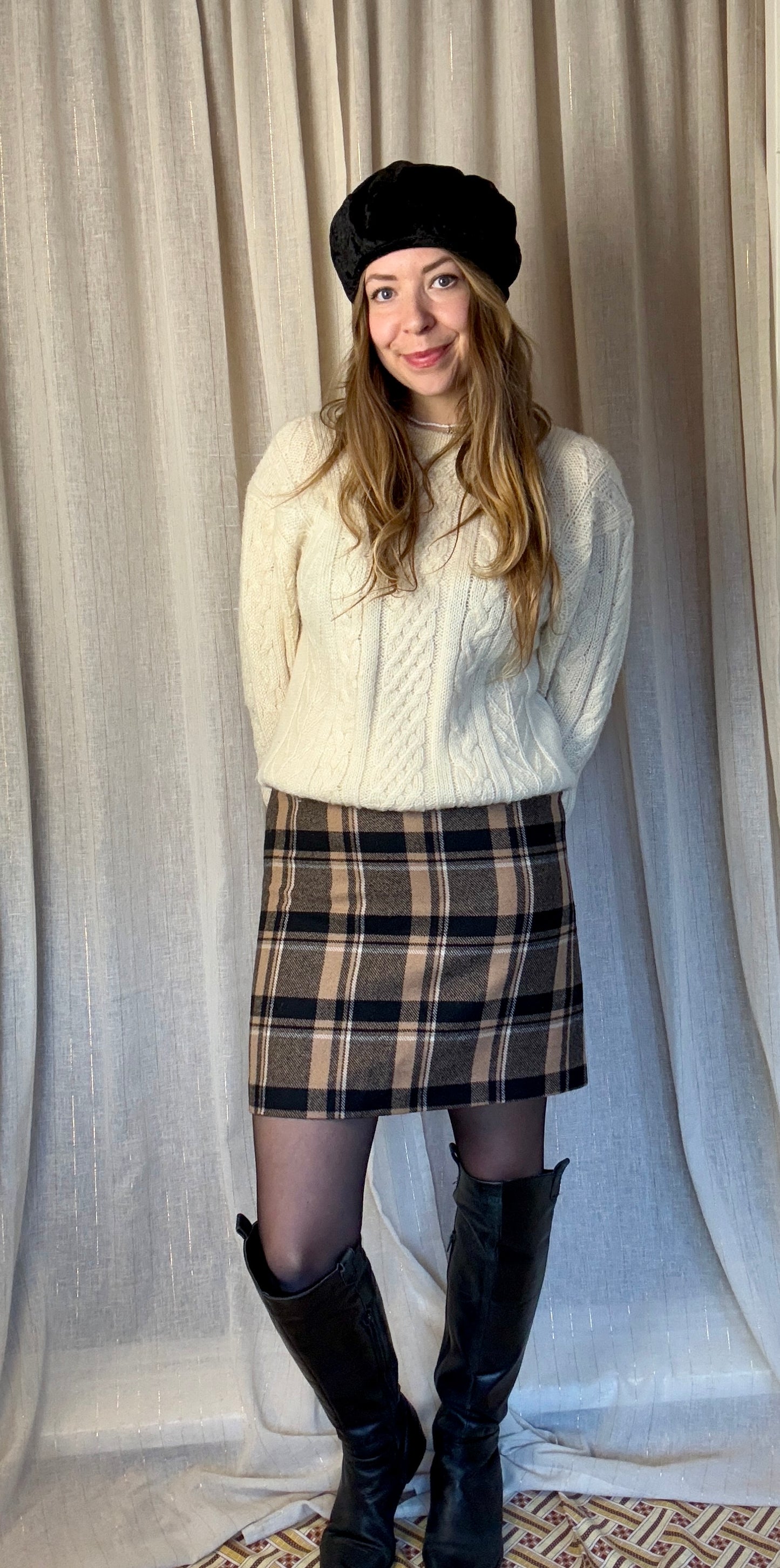 TARTAN ANN TAYLOR MINI SKIRT - UK 10/12