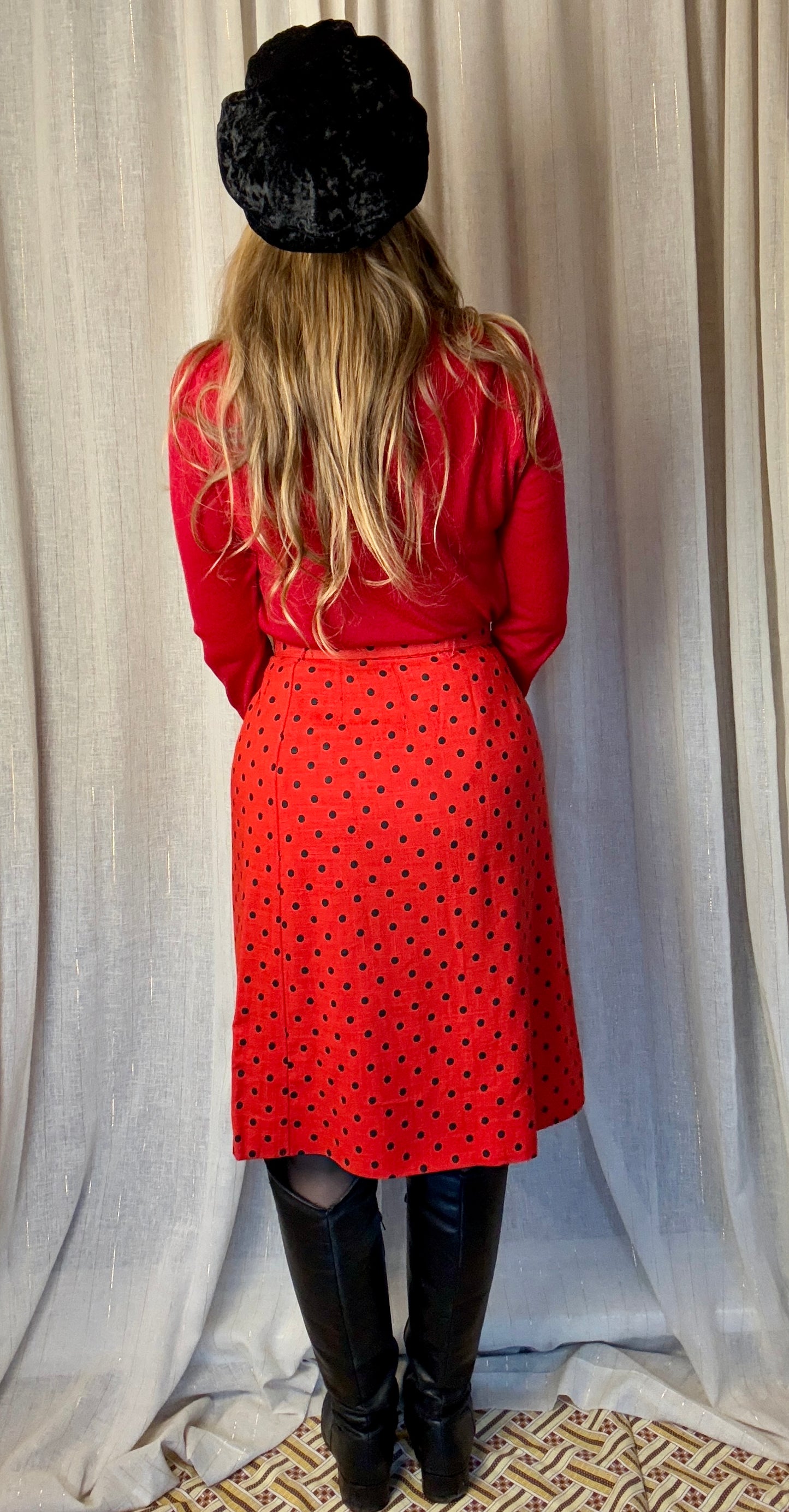 JAEGER POLKA DOT SKIRT - UK 8/10