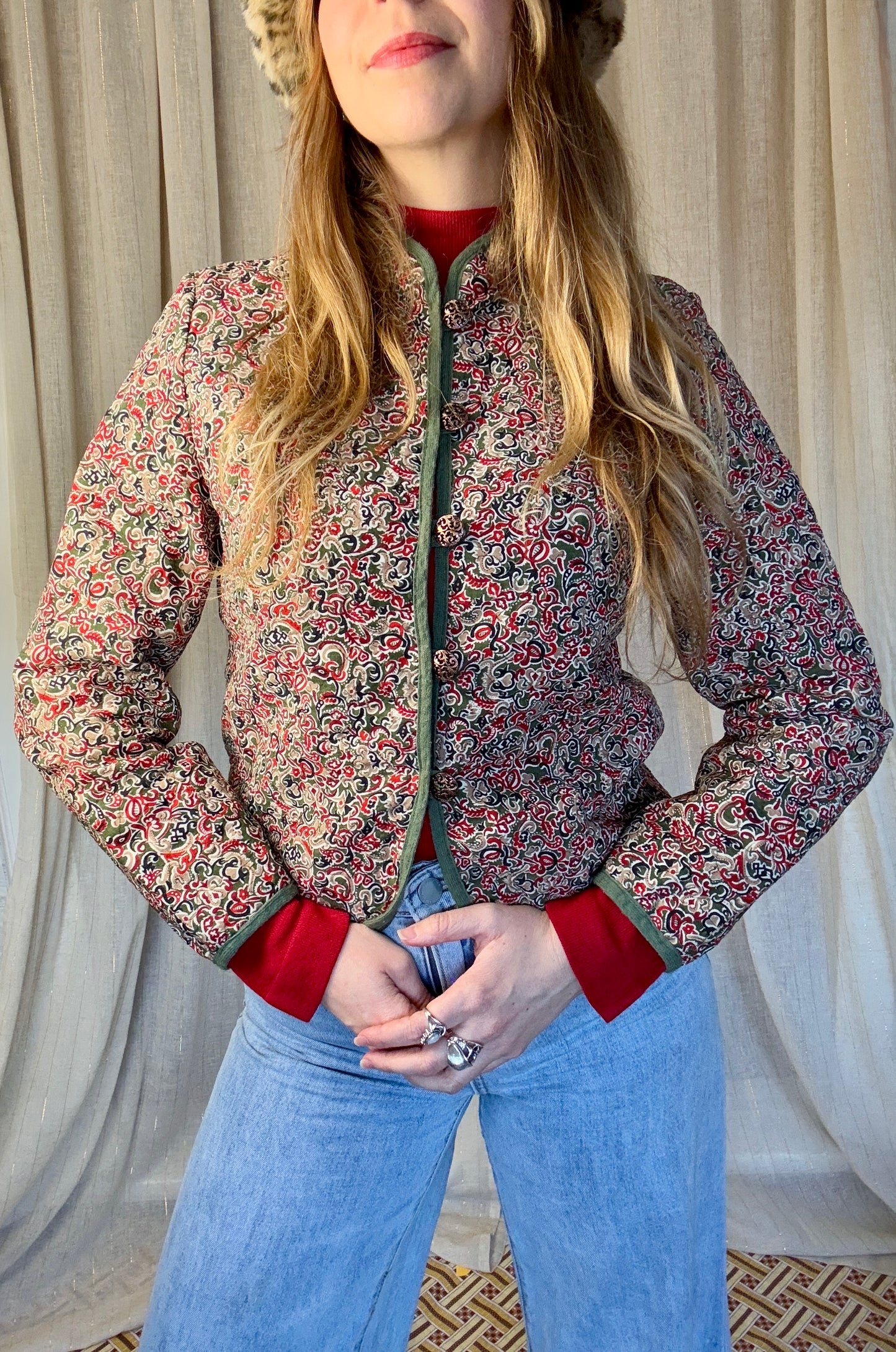 PATTERNED QUILTED JACKET - UK 10