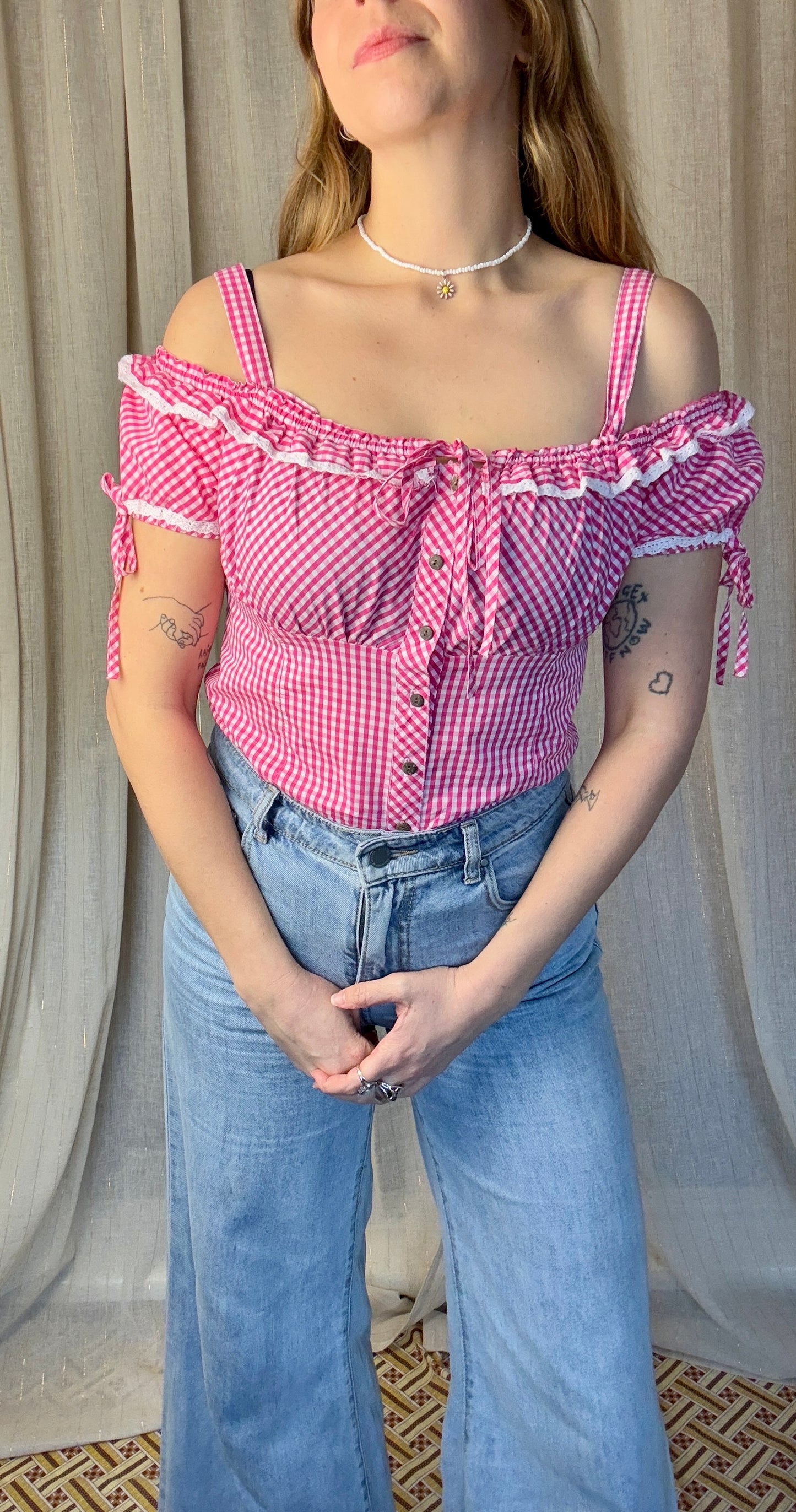 GINGHAM SUMMER TOP - UK 10