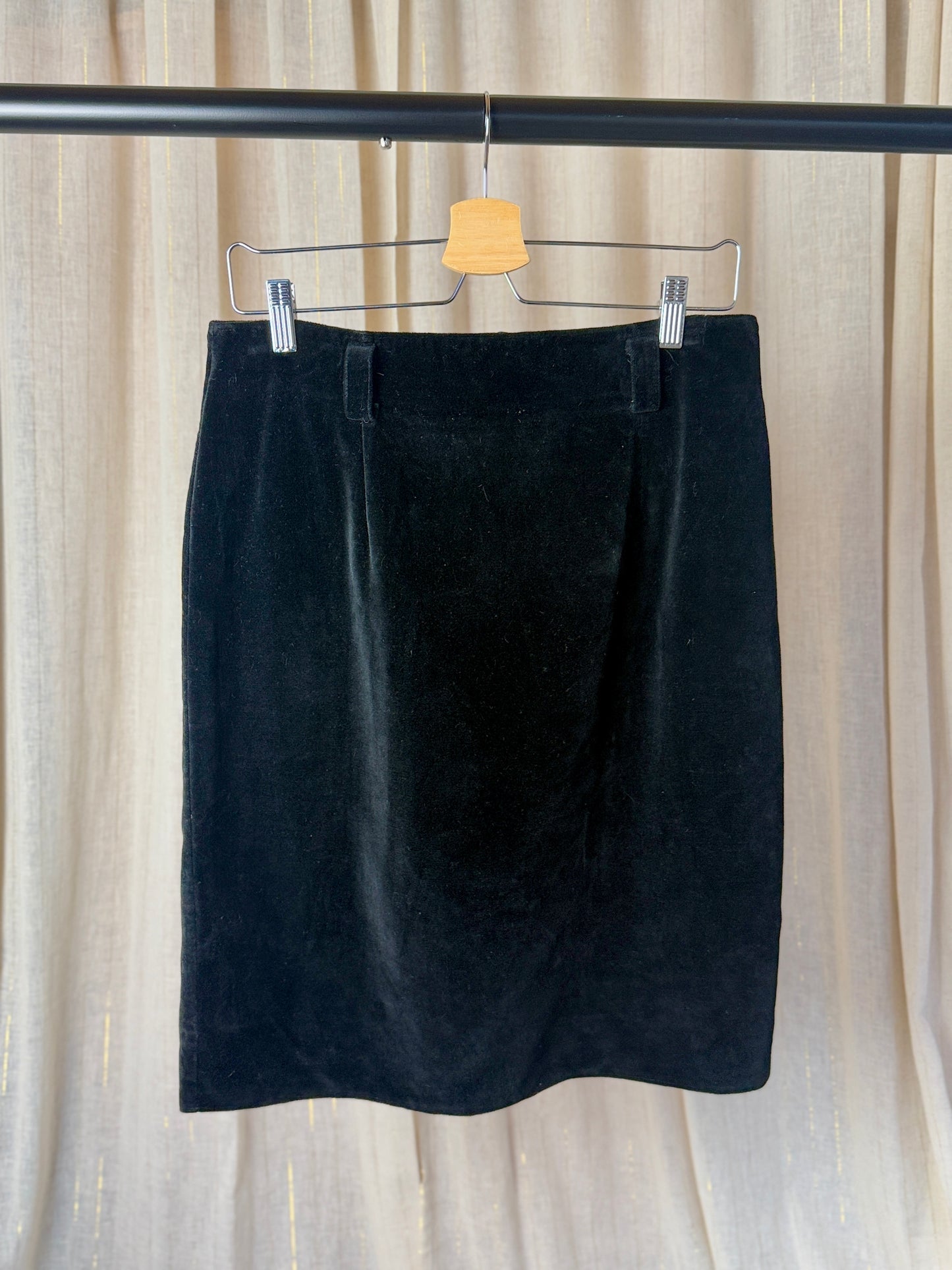 BLACK VELVET NICO MINI SKIRT - UK 12