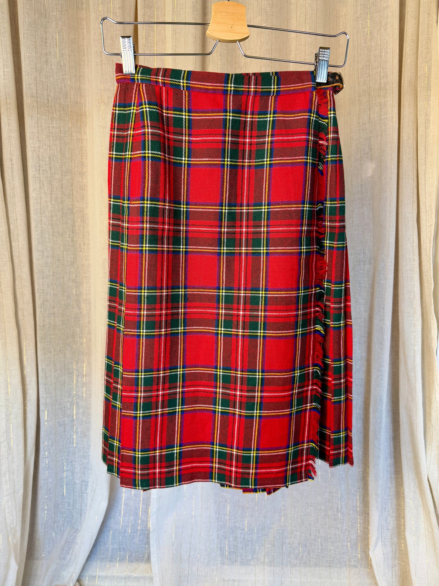 TARTAN VIVIENNE WOOL SKIRT - UK 8