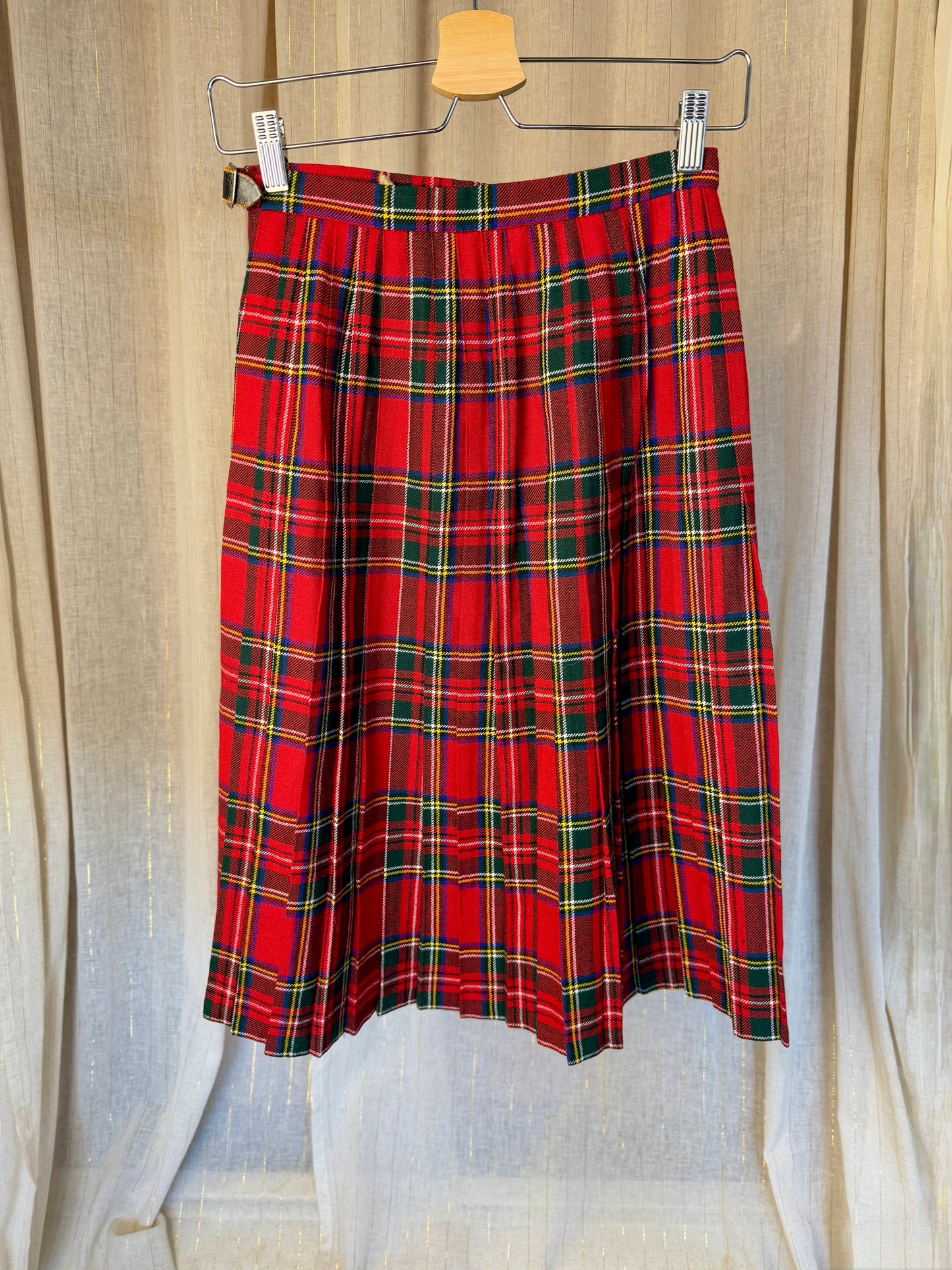 TARTAN VIVIENNE WOOL SKIRT - UK 8