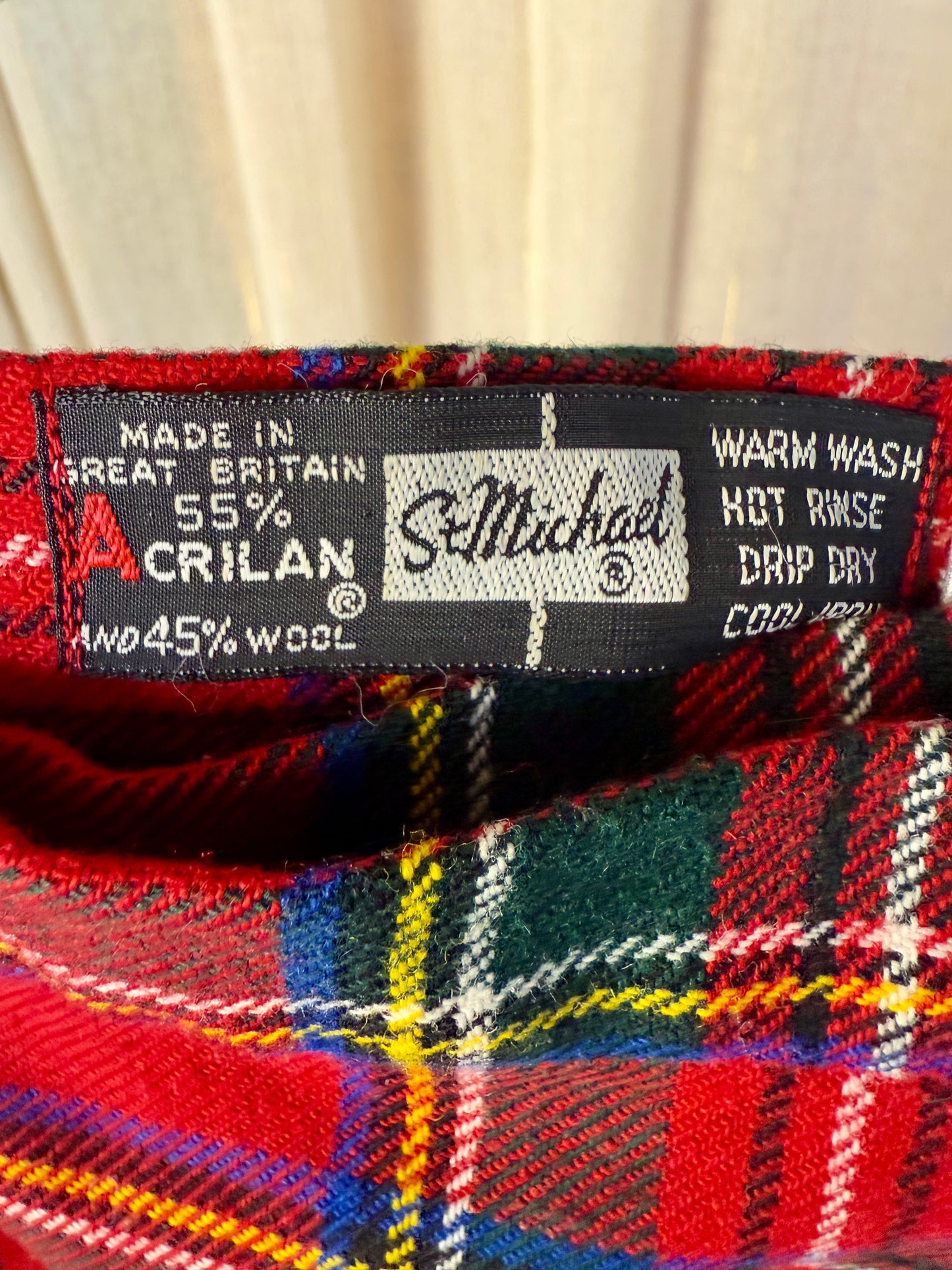 TARTAN VIVIENNE WOOL SKIRT - UK 8