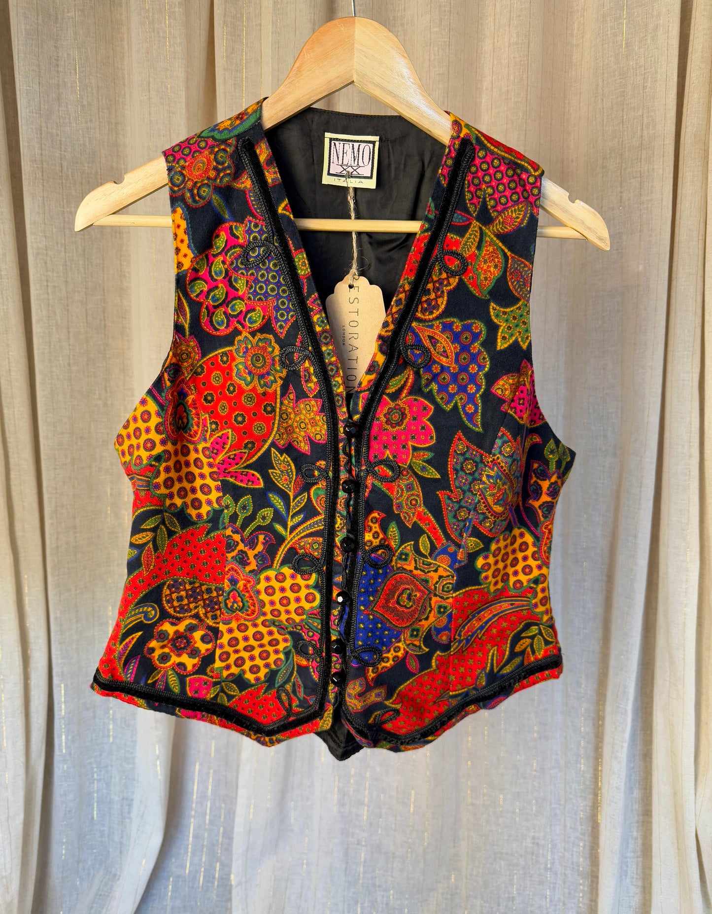 PAISLEY VELVET WAISTCOAT - UK 12/14