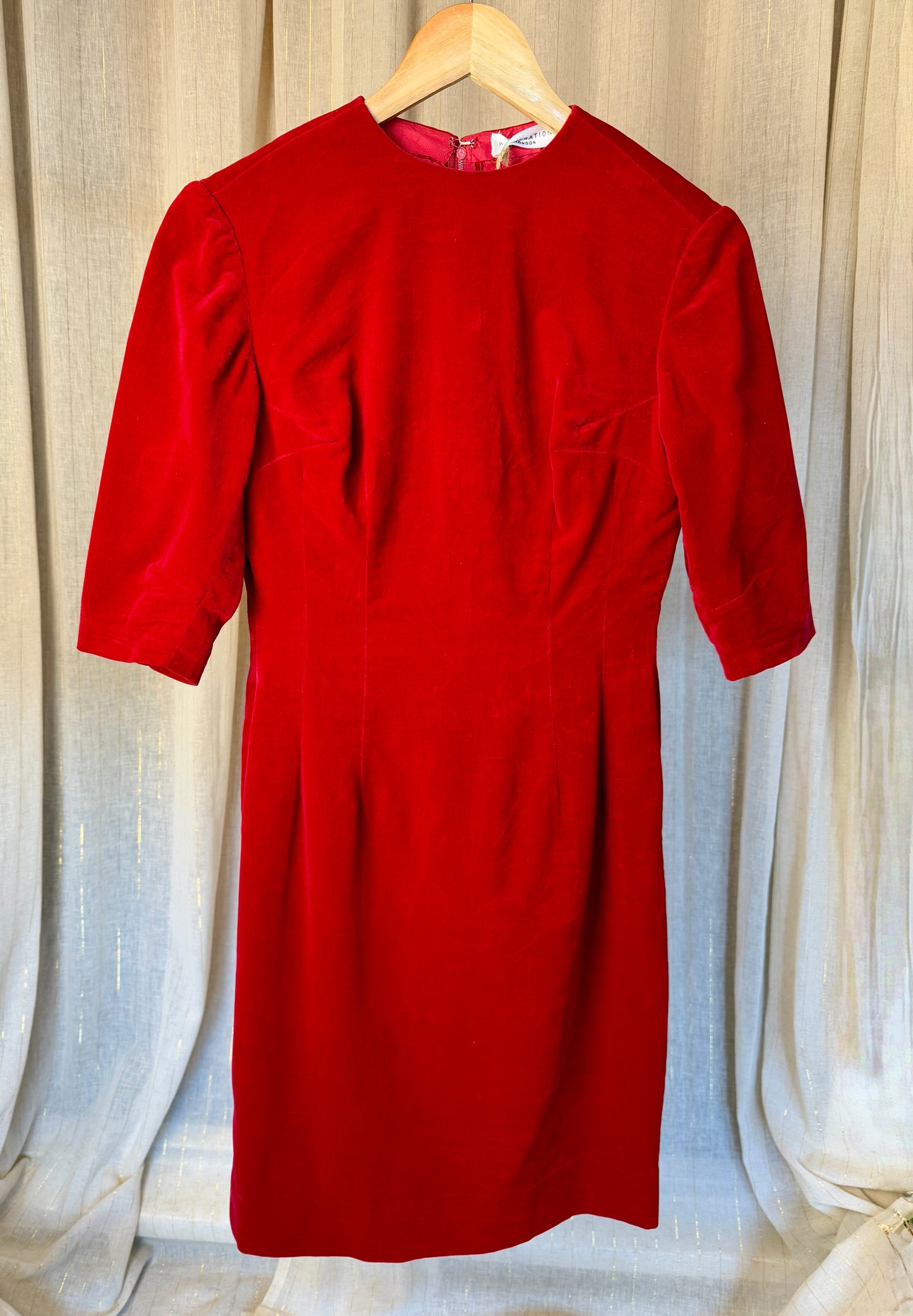 RED VELVET DILARA DRESS - UK 8/10