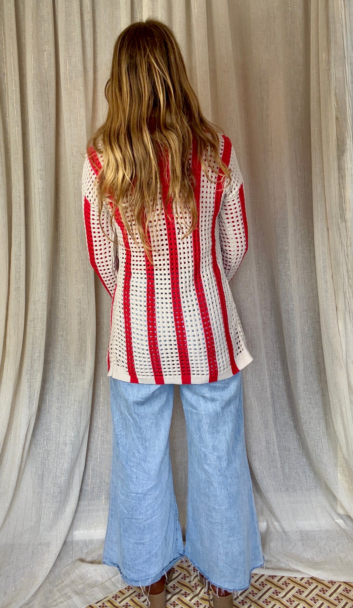 70S STRIPE CARDIGAN - UK 8