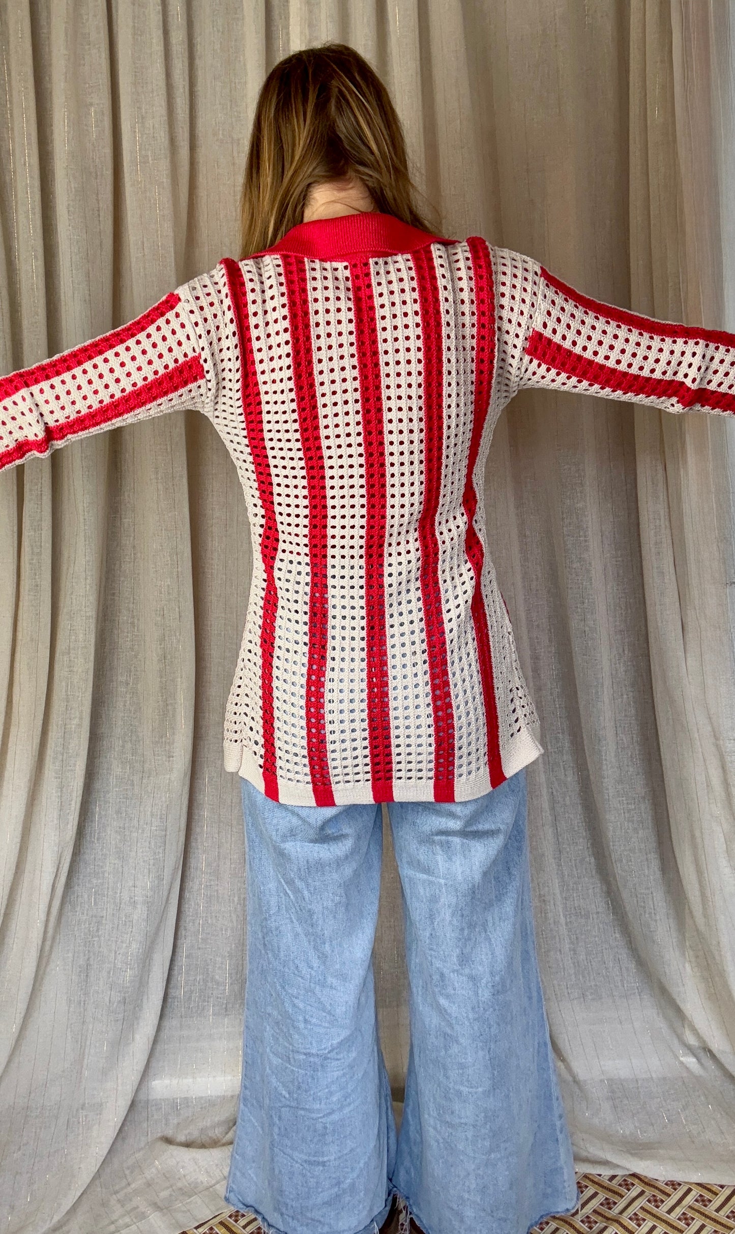 70S STRIPE CARDIGAN - UK 8