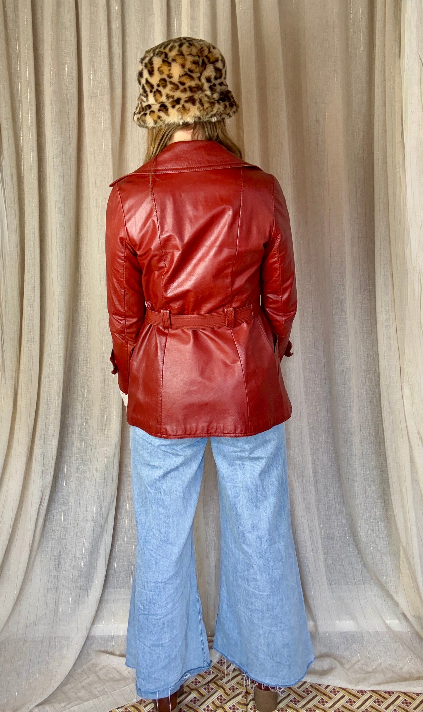 RED LEATHER MAEVE JACKET - UK 8/10