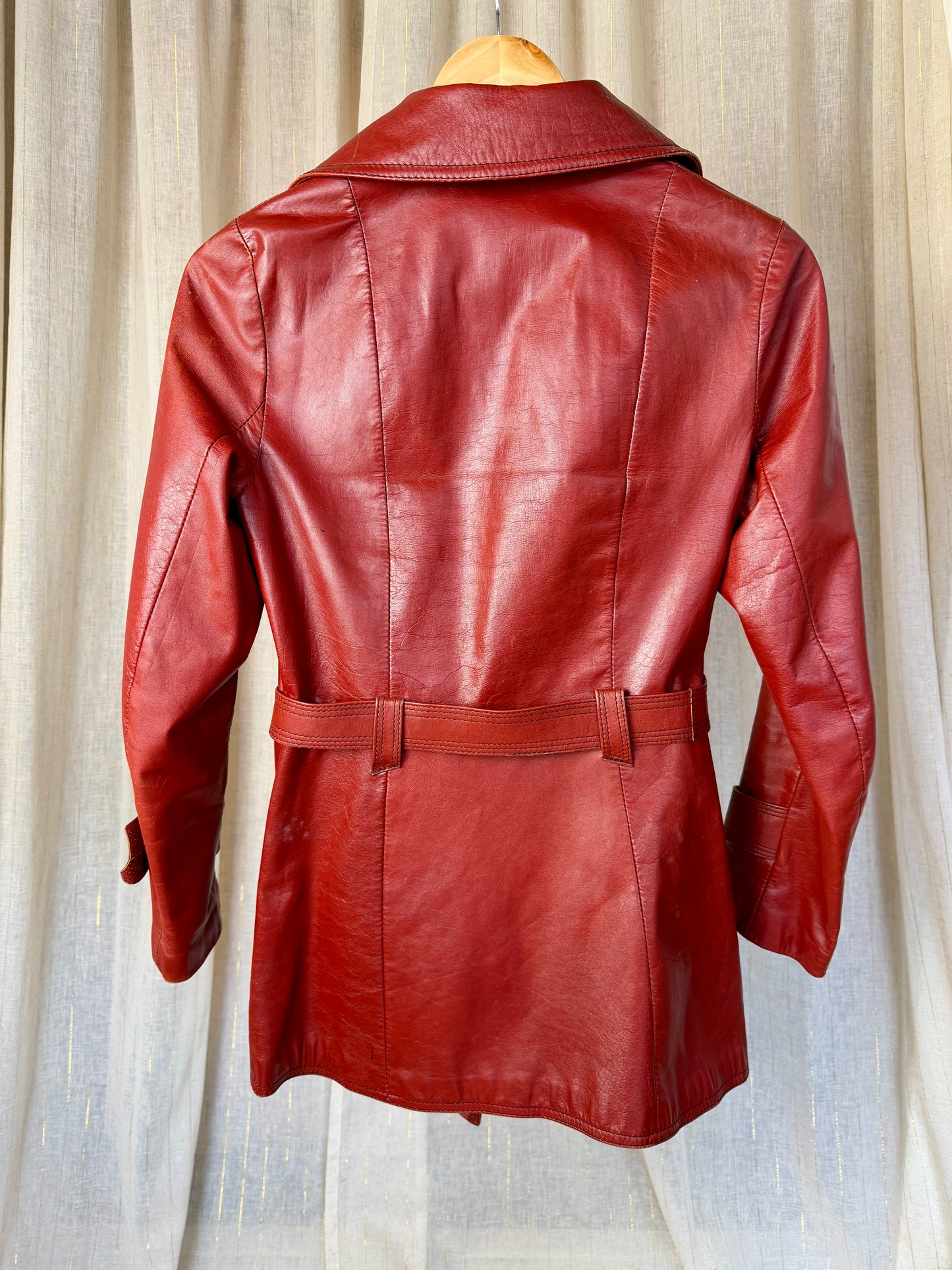 RED LEATHER MAEVE JACKET - UK 8/10