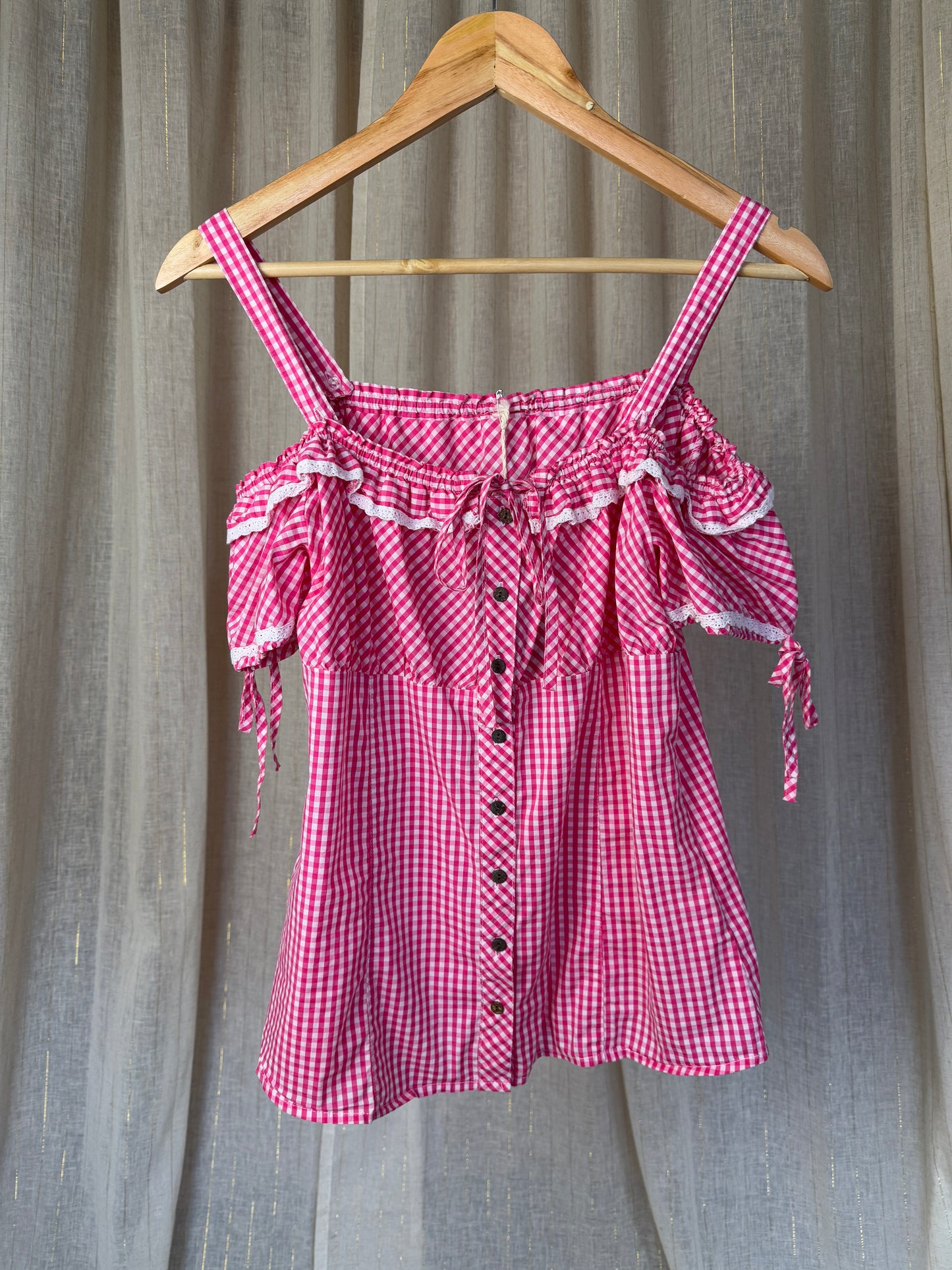 GINGHAM SUMMER TOP - UK 10