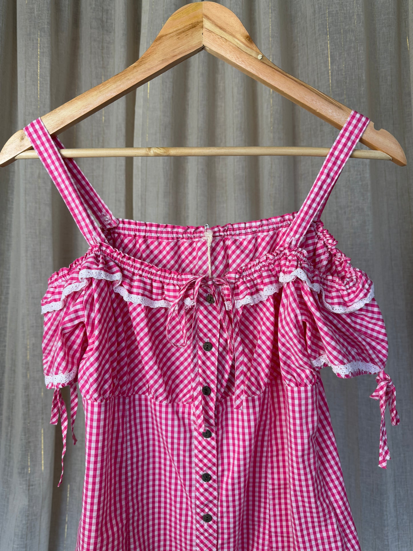 GINGHAM SUMMER TOP - UK 10