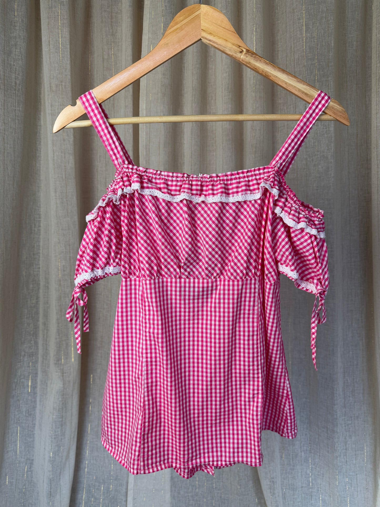 GINGHAM SUMMER TOP - UK 10