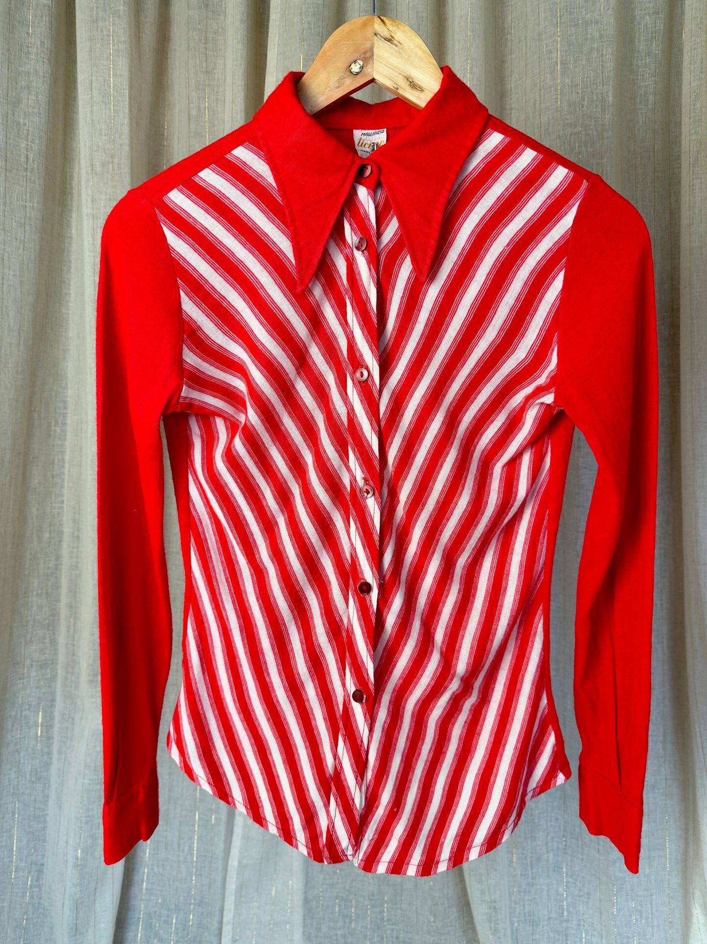 70S STRIPE SIENNA SHIRT - UK 8