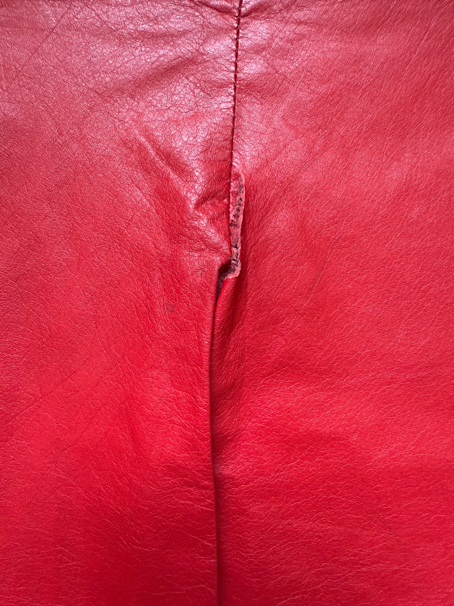 RED LEATHER ARIA SKIRT - UK 8/10