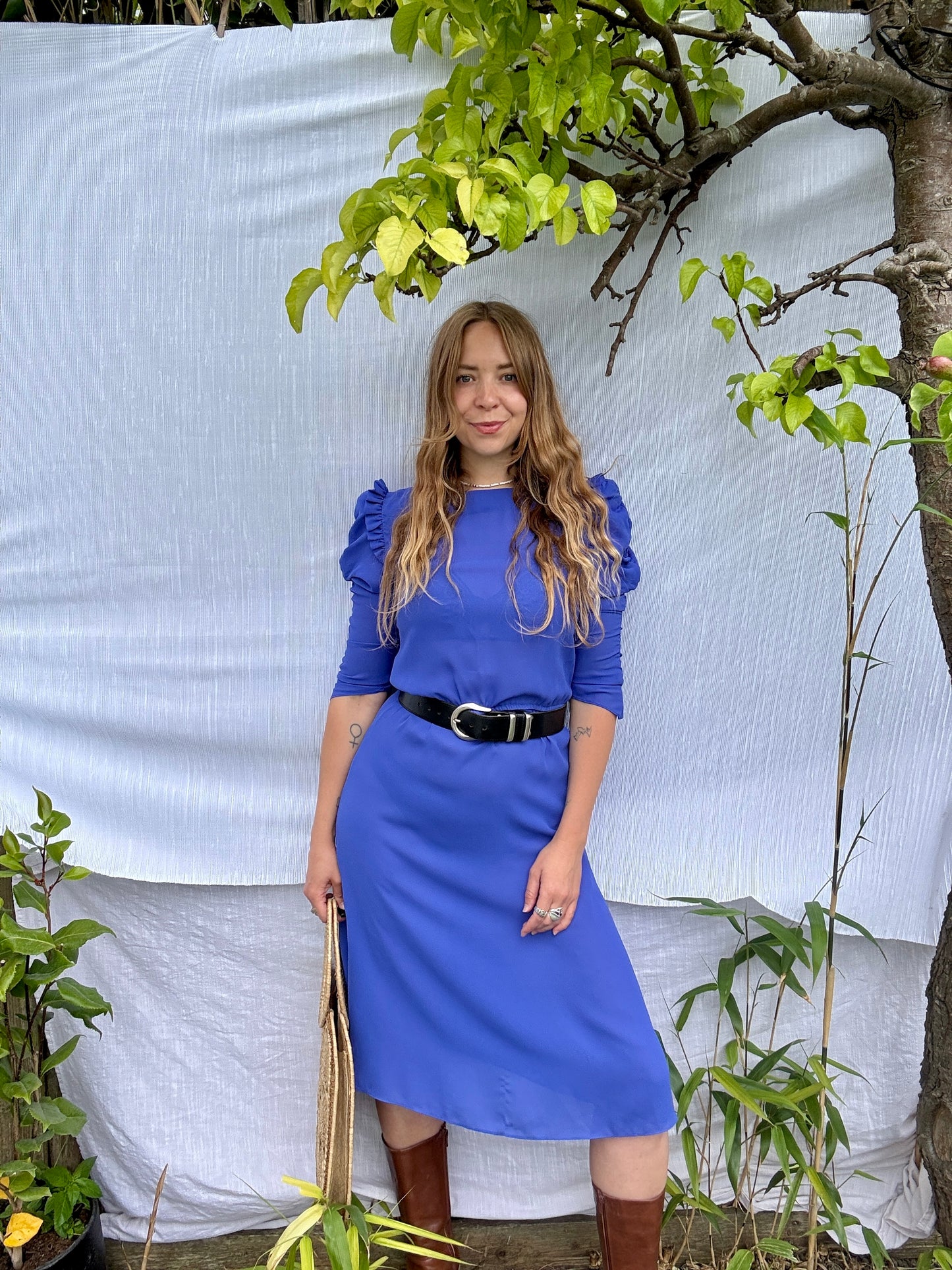 80s BLUE LUNA DRESS - UK 10/12