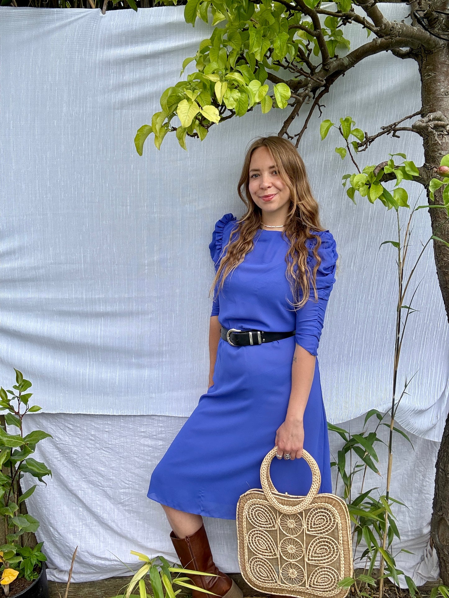 80s BLUE LUNA DRESS - UK 10/12