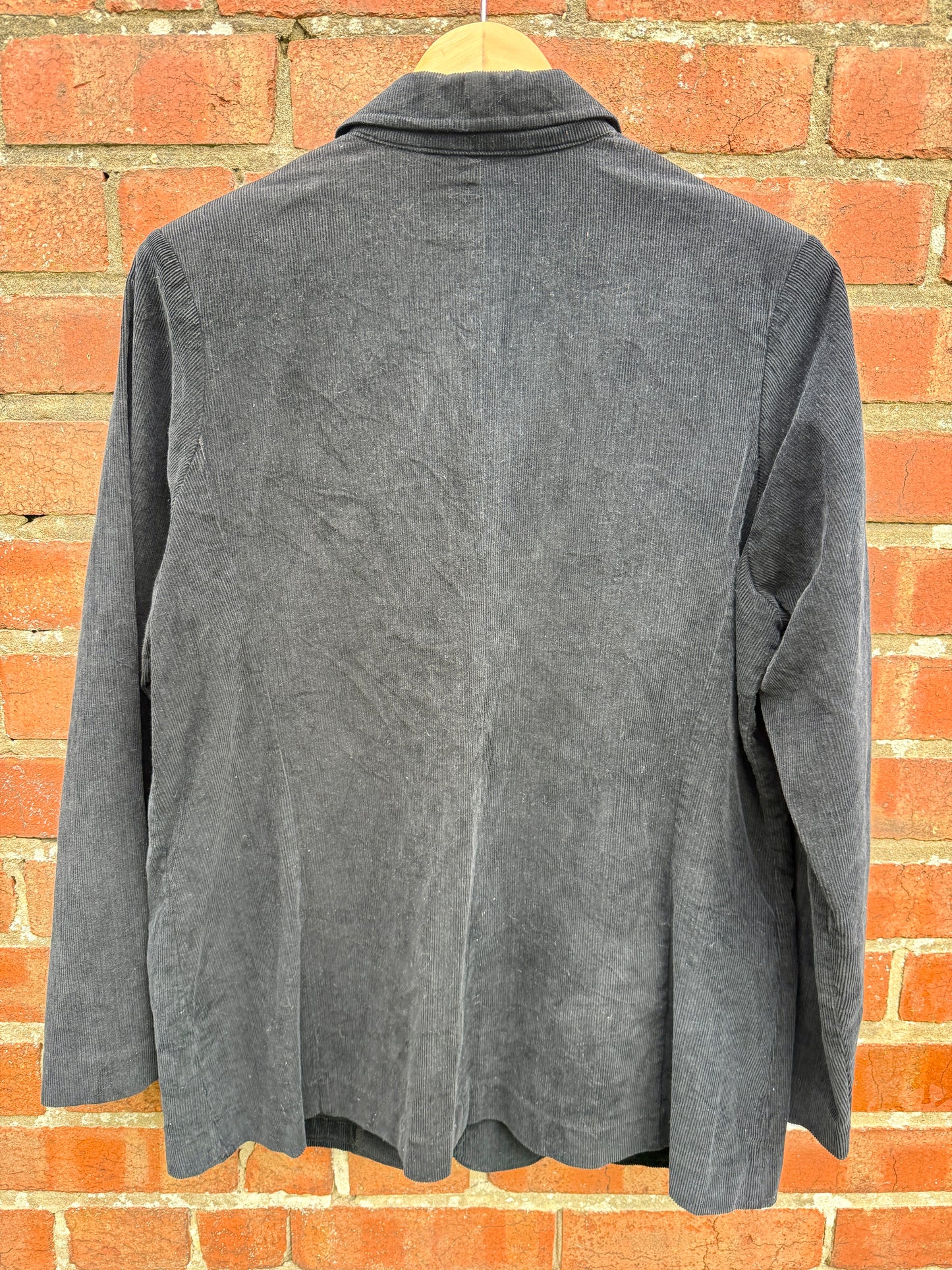 100% COTTON BLACK CORD BLAZER - UK 14/16
