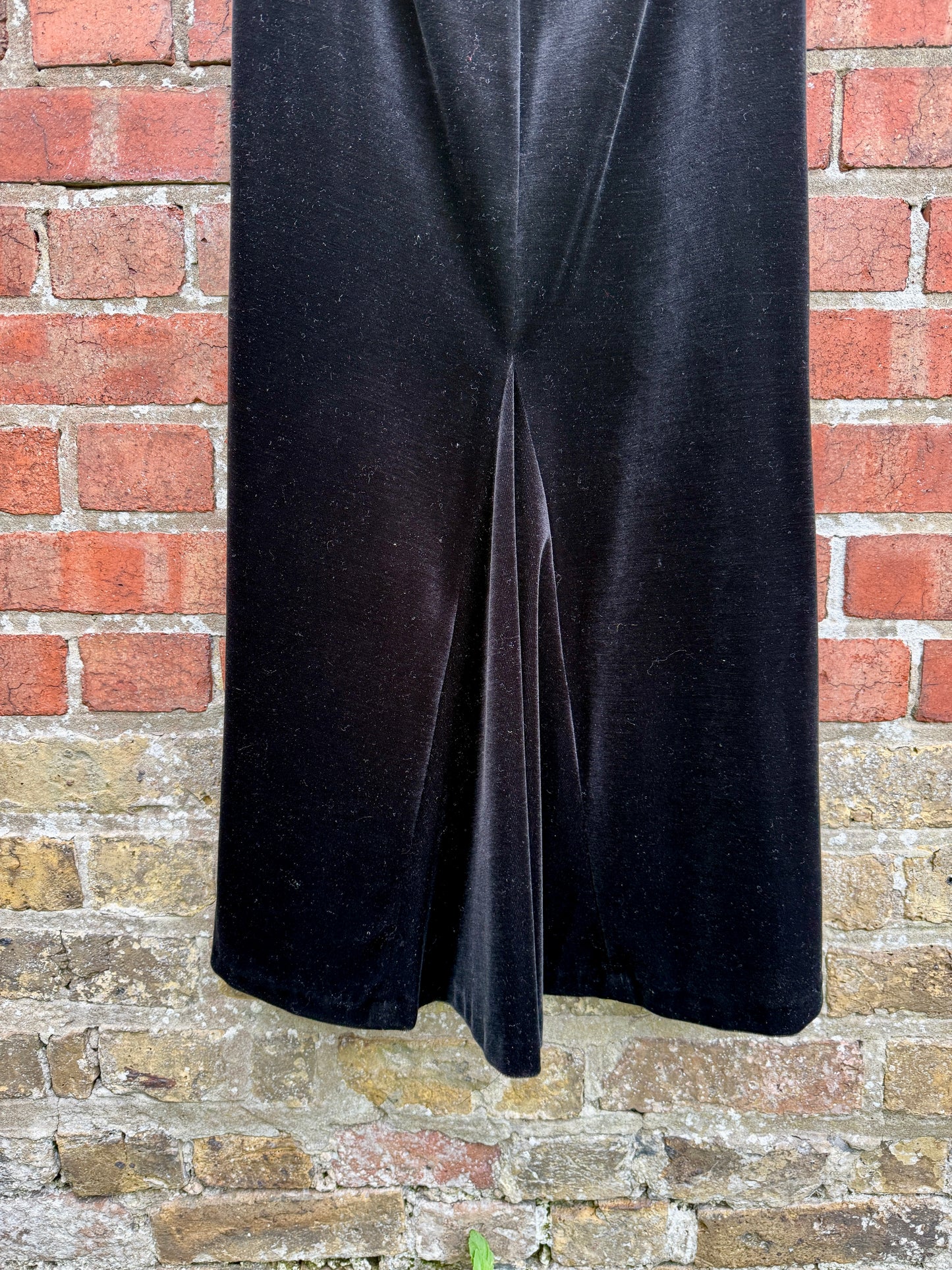 VINTAGE BLACK VELVET MEENA MAXI SKIRT - UK 10/12