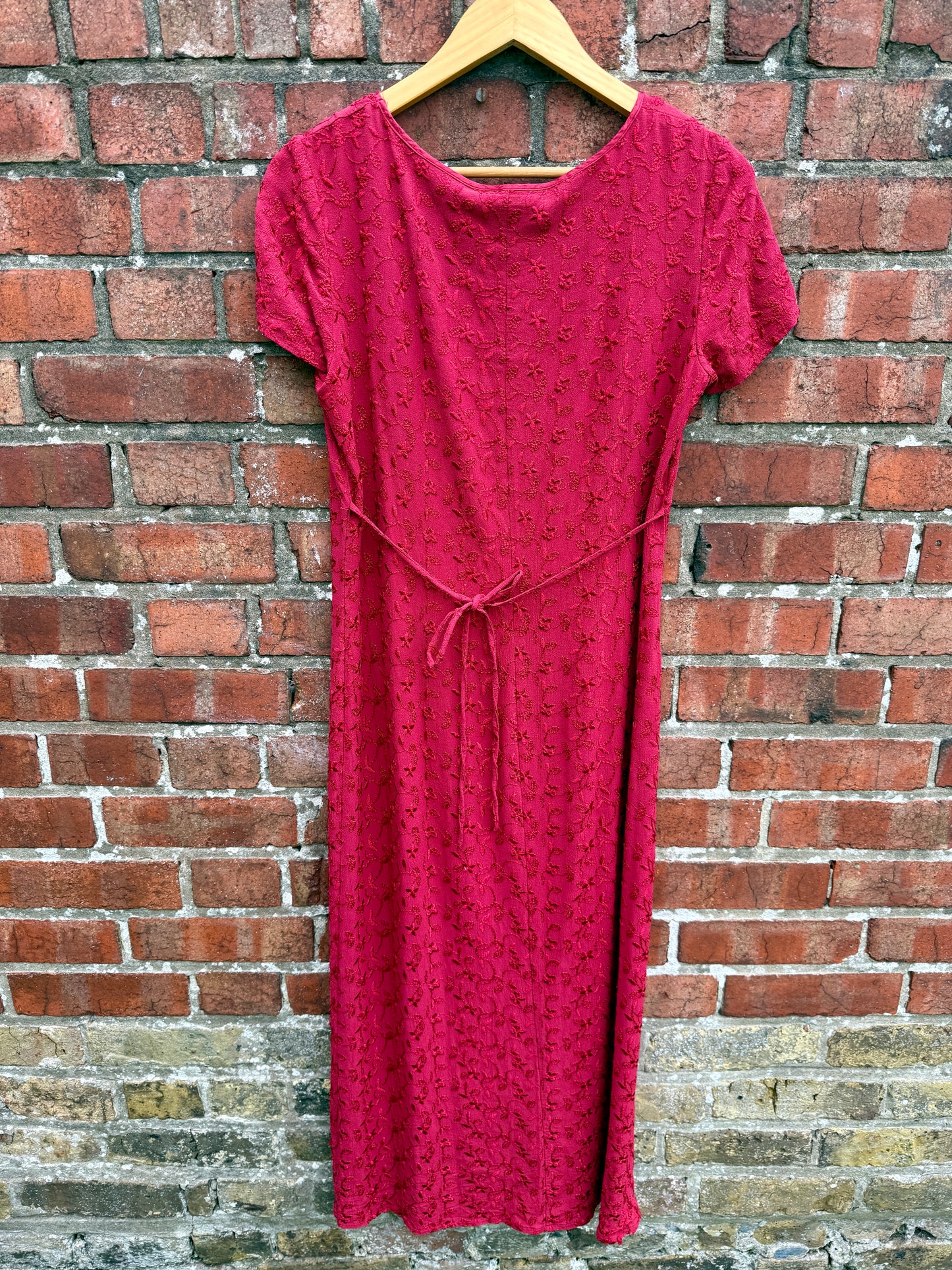 VINTAGE RED KIKI FLORAL MAXI DRESS - UK 10/12