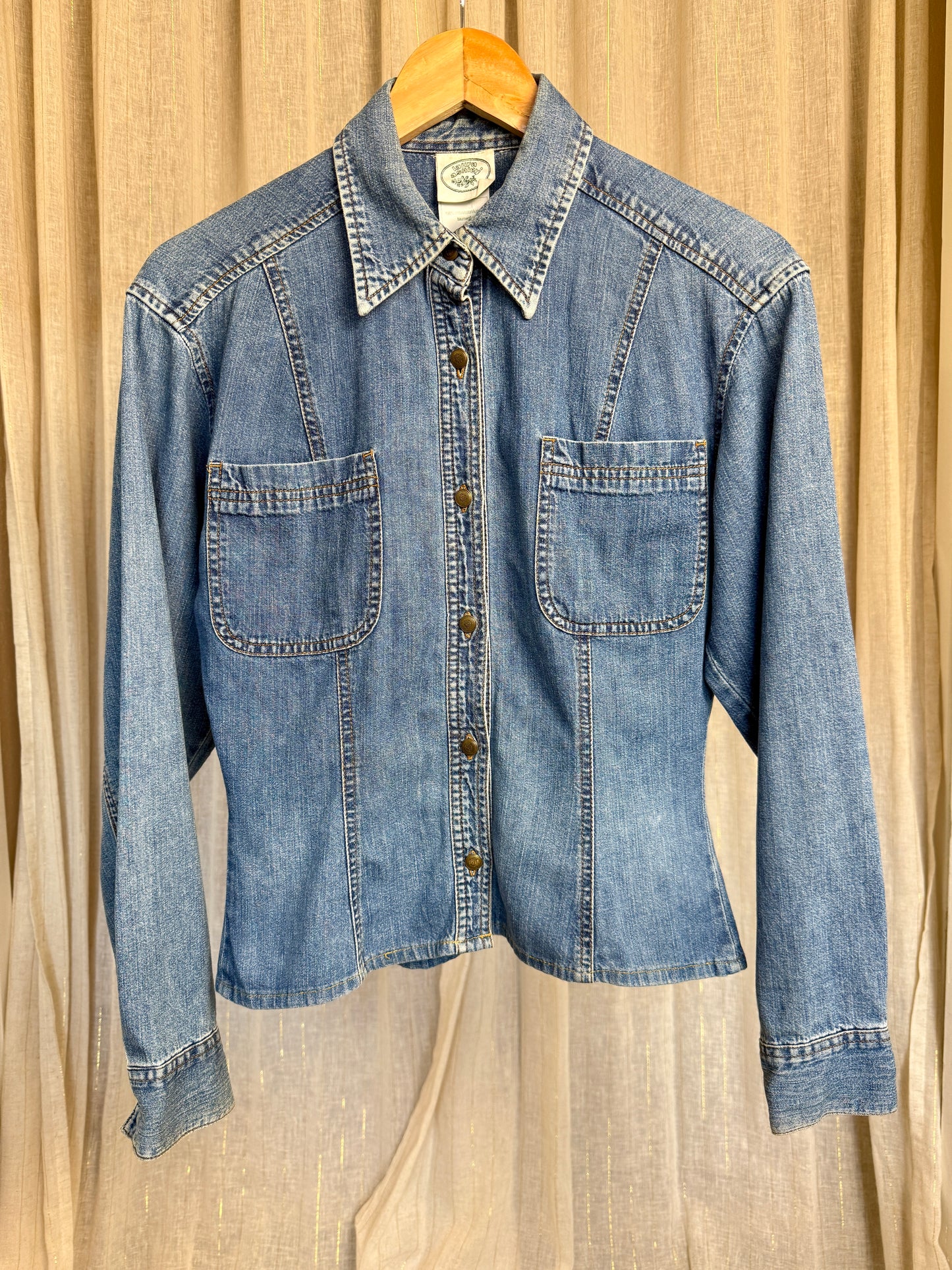 VINTAGE LAURA ASHLEY DENIM SHIRT - UK 10