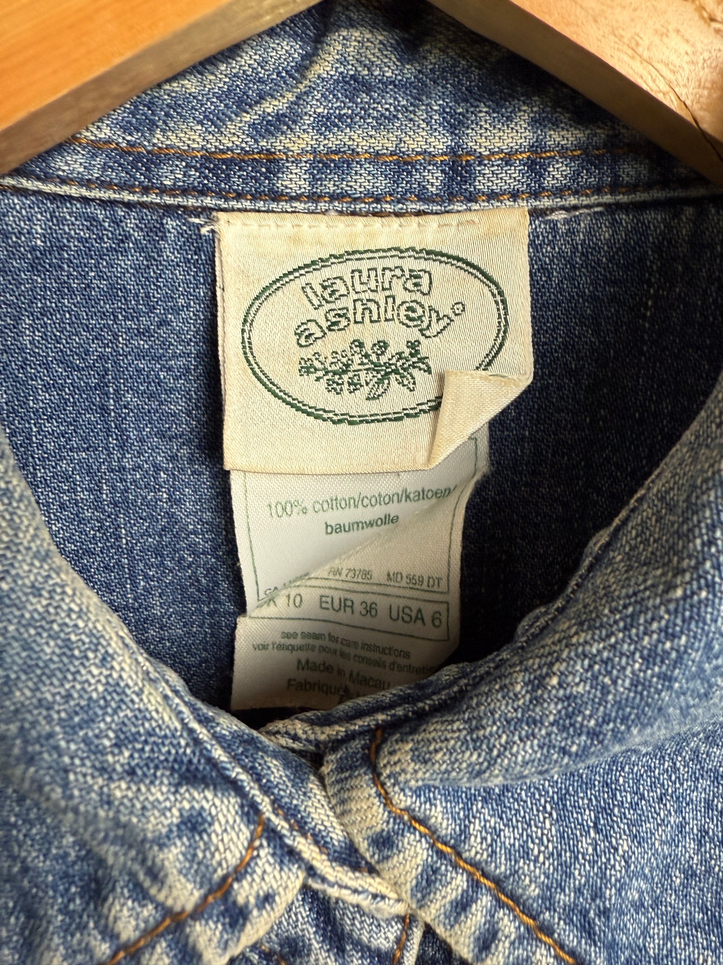 VINTAGE LAURA ASHLEY DENIM SHIRT - UK 10
