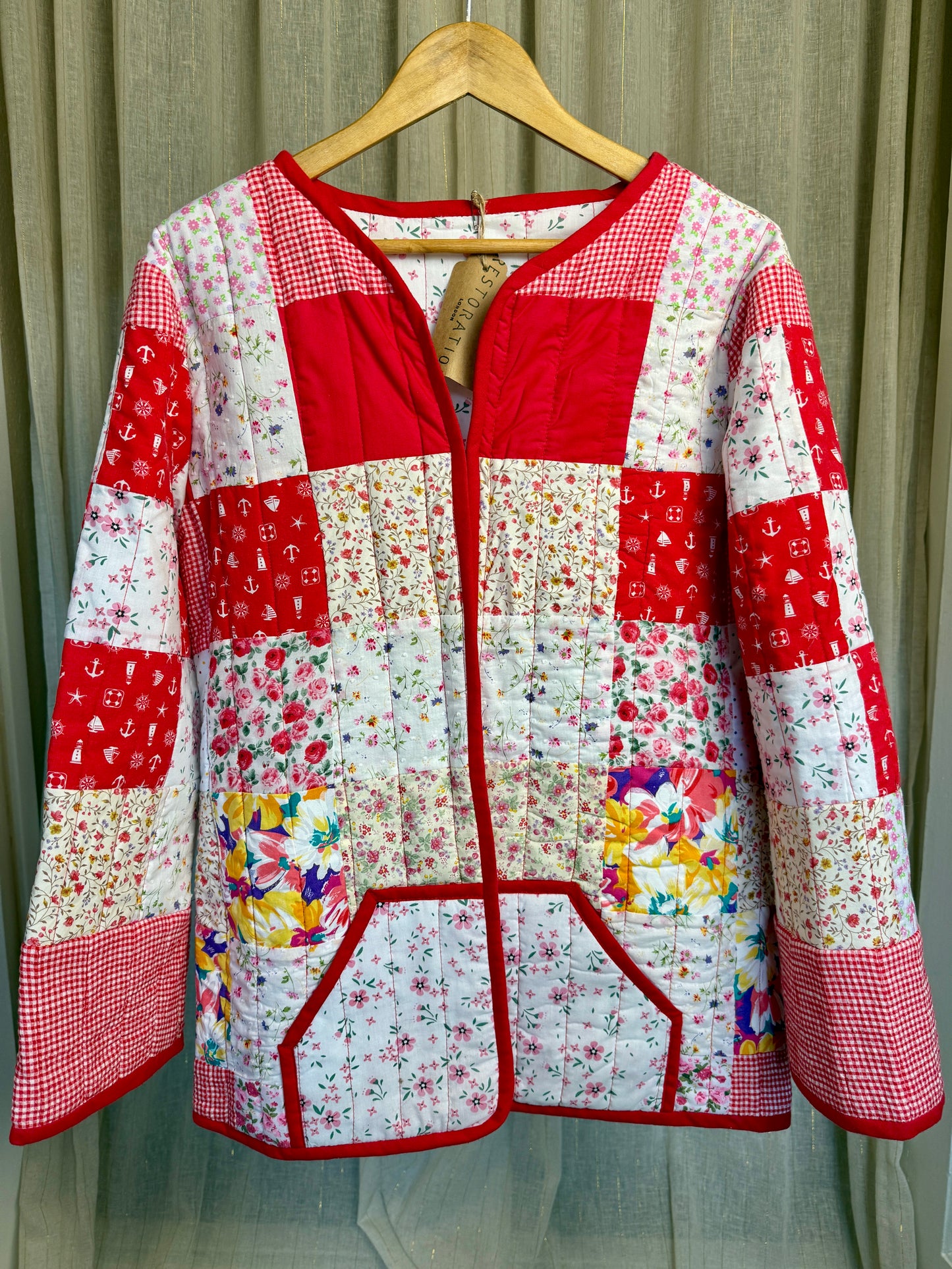 HANDMADE PATCHWORK QUILT JACKET - UK 14/16