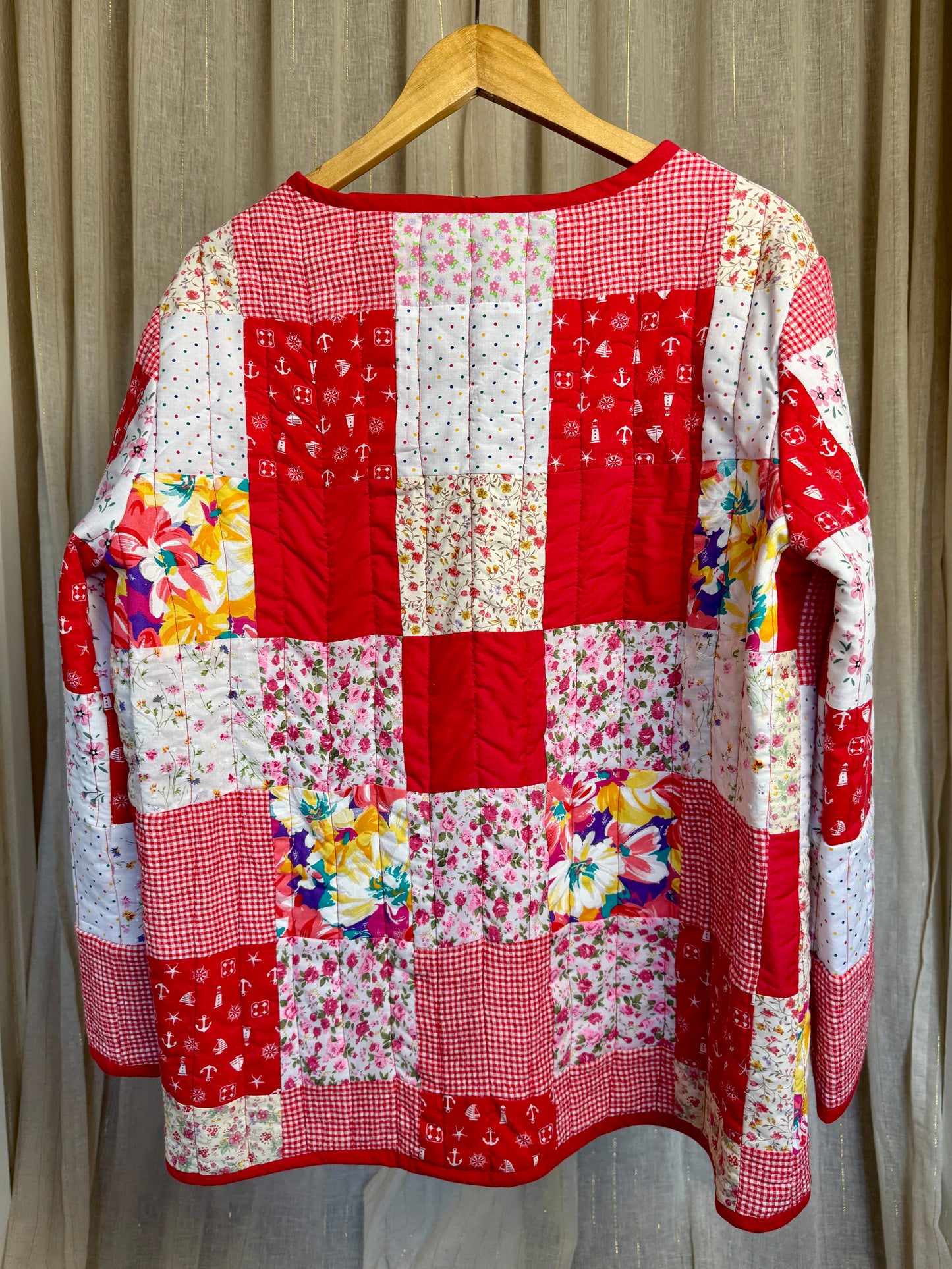 HANDMADE PATCHWORK QUILT JACKET - UK 14/16