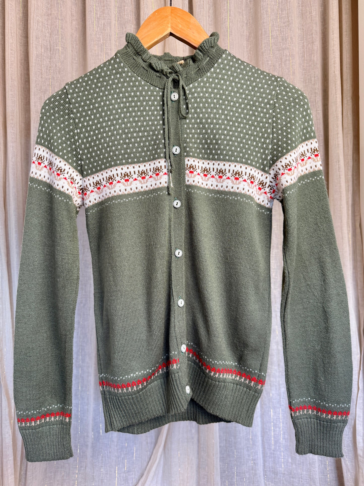VINTAGE FAIR ISLE CHRISSY CARDIGAN - UK 8