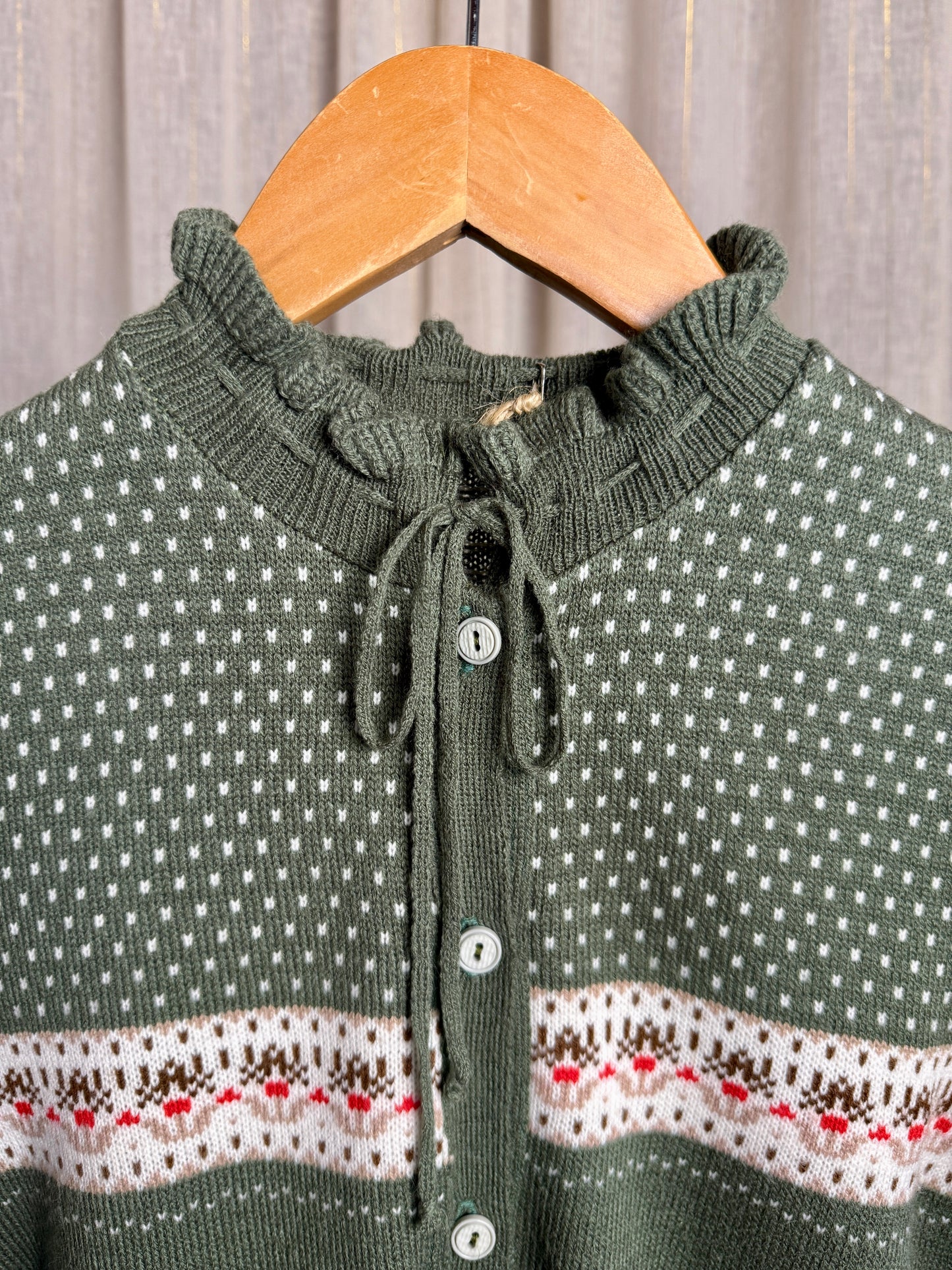 VINTAGE FAIR ISLE CHRISSY CARDIGAN - UK 8