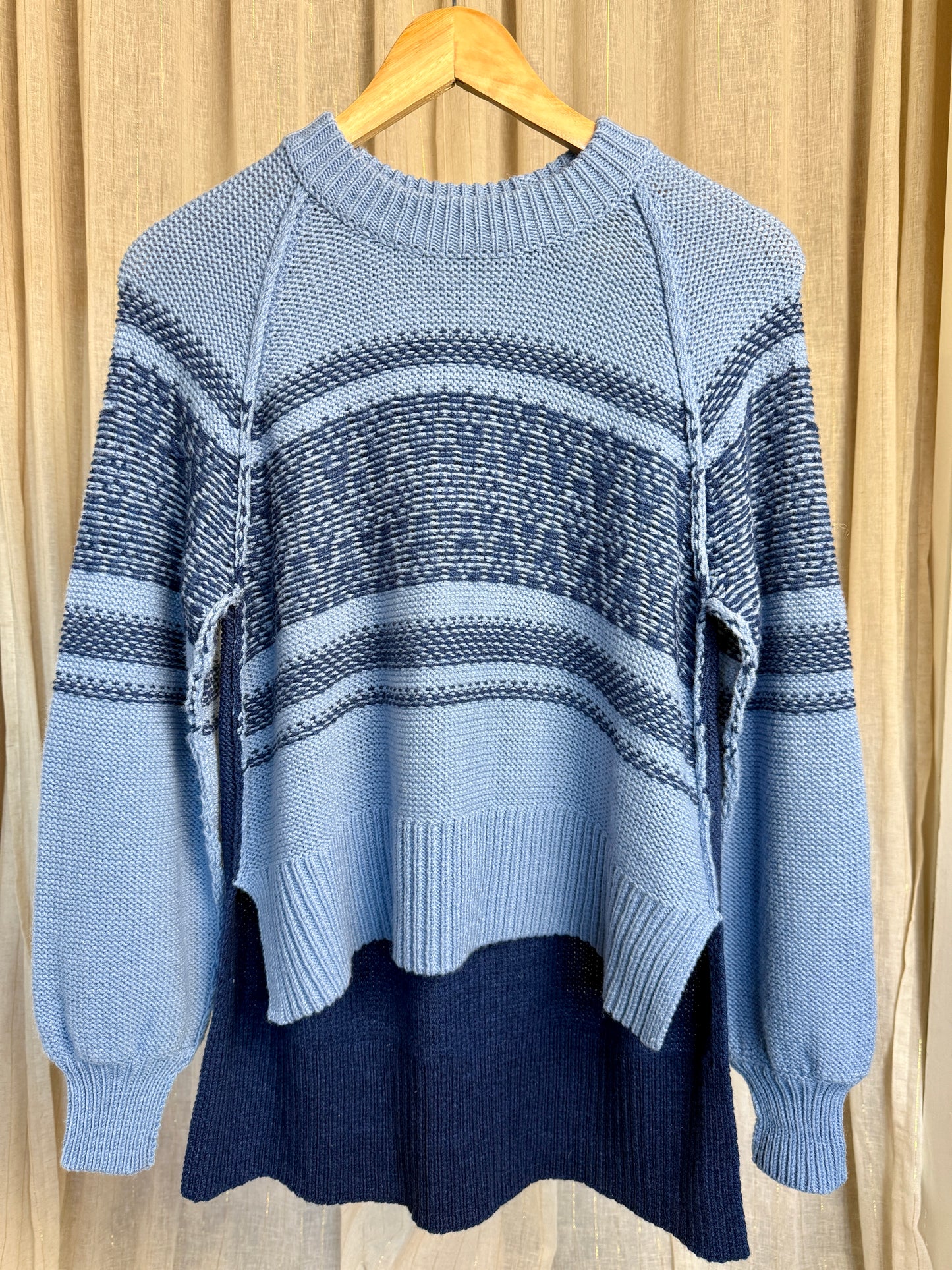 BAUM UND PFERDGARTEN BLUE MERINO KNIT JUMPER - UK SMALL