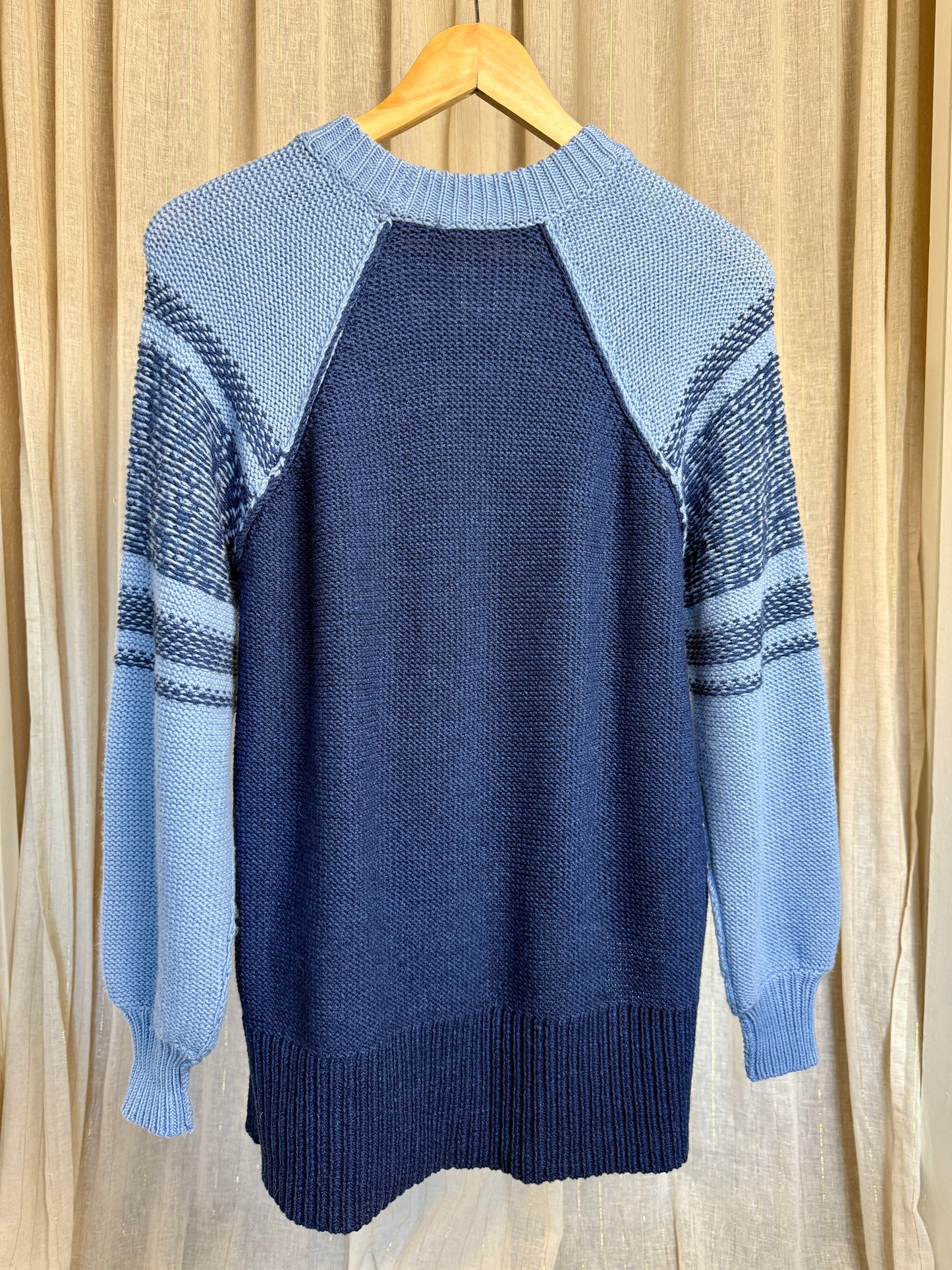 BAUM UND PFERDGARTEN BLUE MERINO KNIT JUMPER - UK SMALL