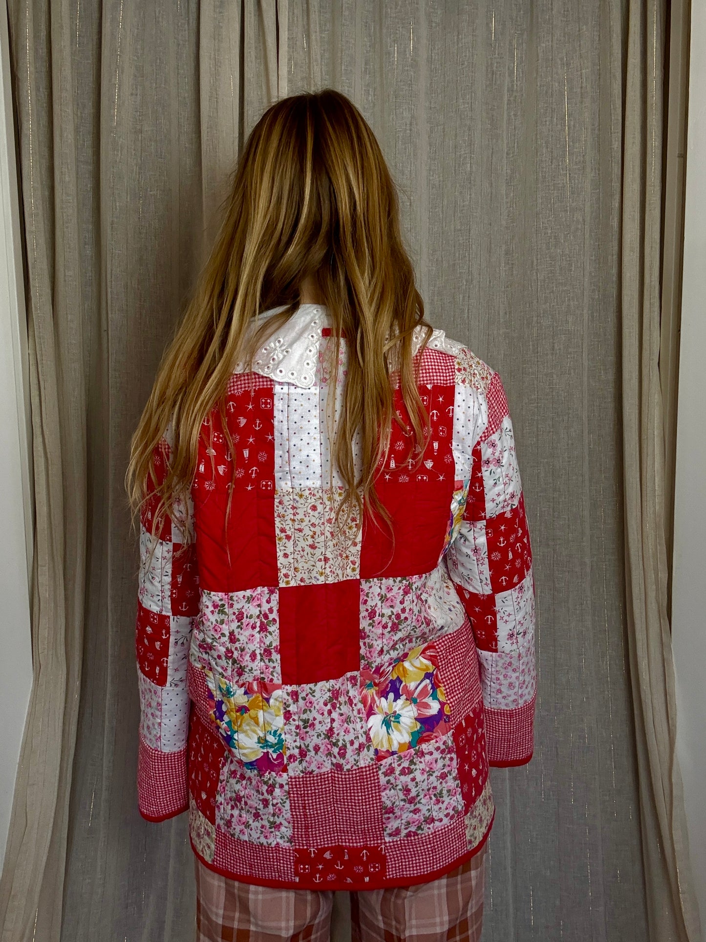 HANDMADE PATCHWORK QUILT JACKET - UK 14/16