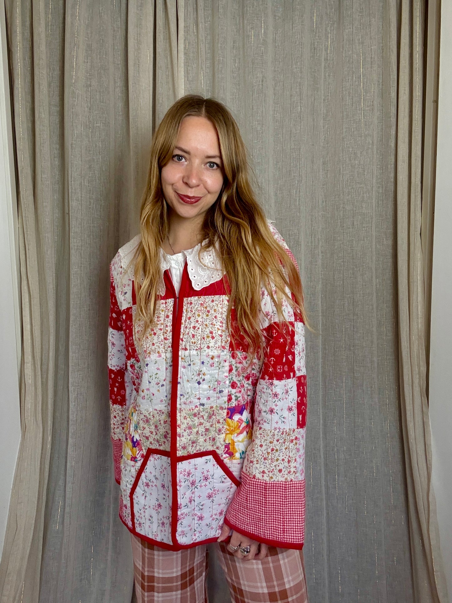 HANDMADE PATCHWORK QUILT JACKET - UK 14/16