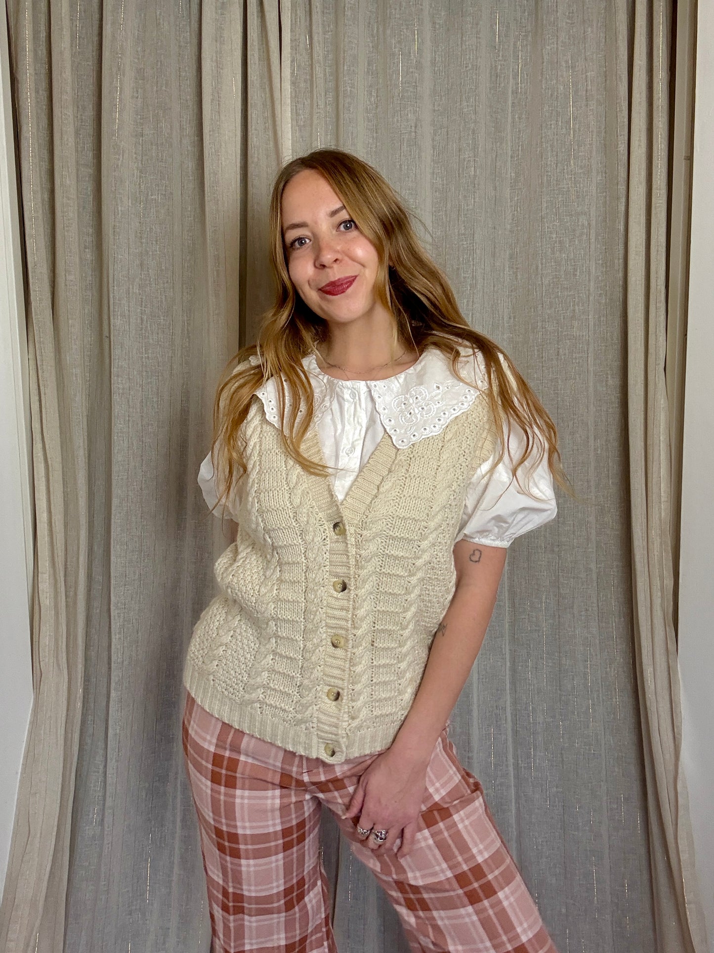 HAND KNITTED WOOL CALI VEST - UK 12/14