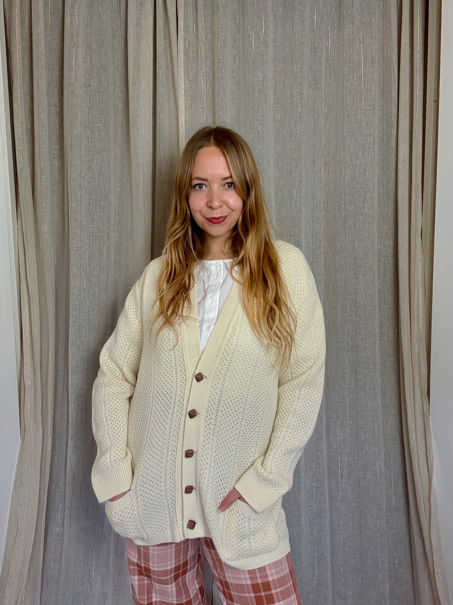 VINTAGE CREAM ERIN CARDIGAN - UK 16