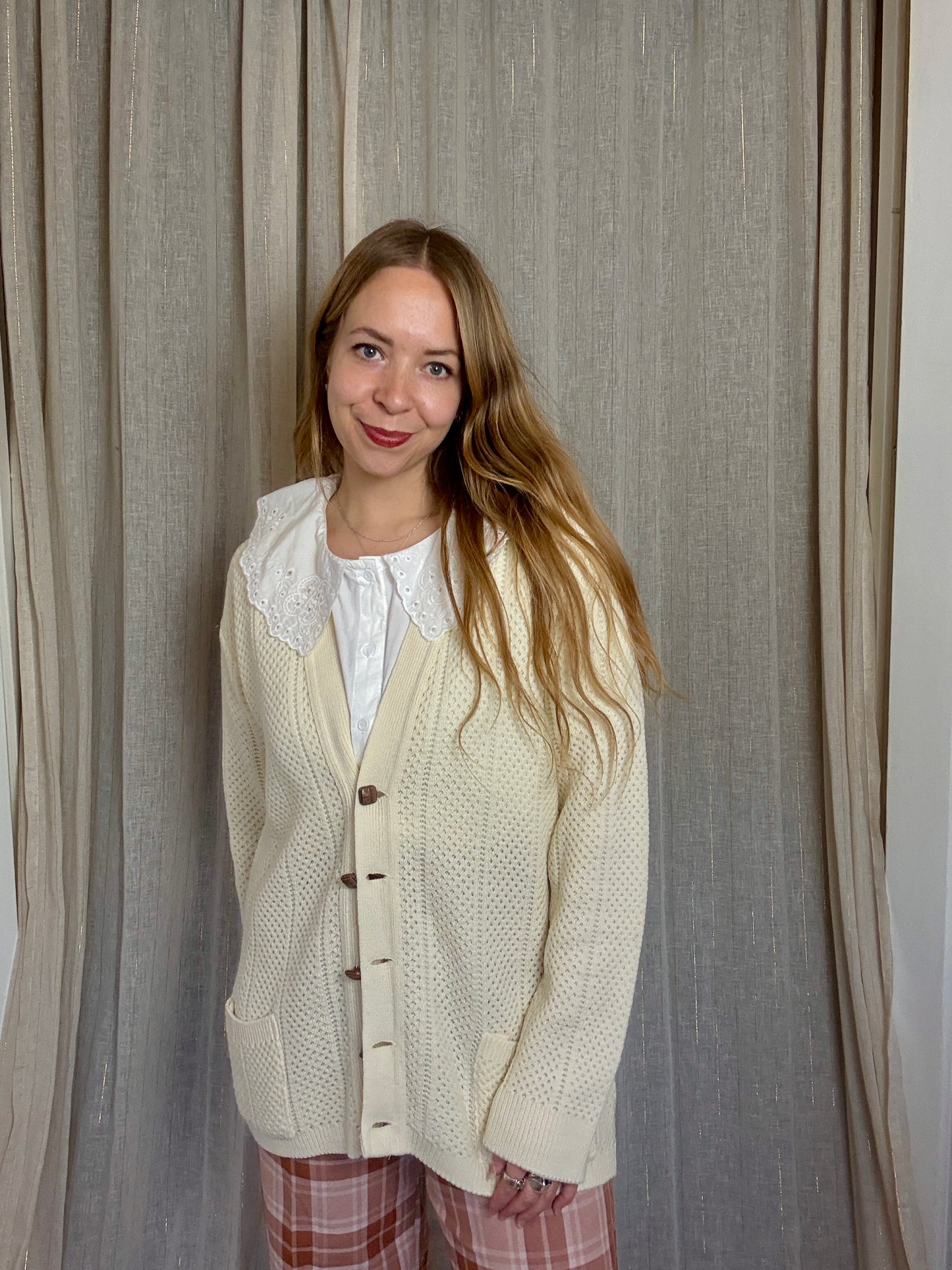 VINTAGE CREAM ERIN CARDIGAN - UK 16